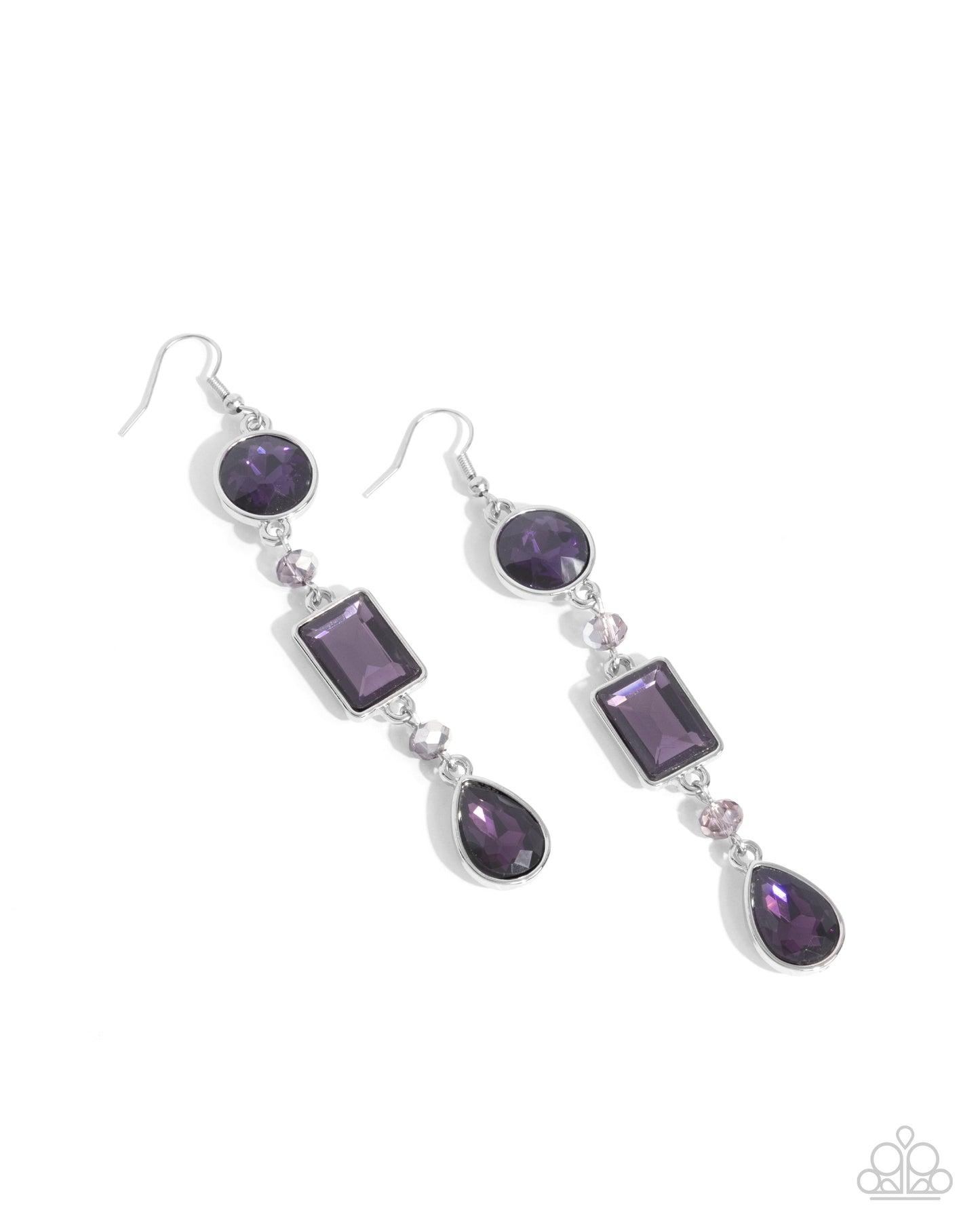Complete Charisma - Purple Gemstone Silver Fishhook Earrings - Paparazzi Accessories