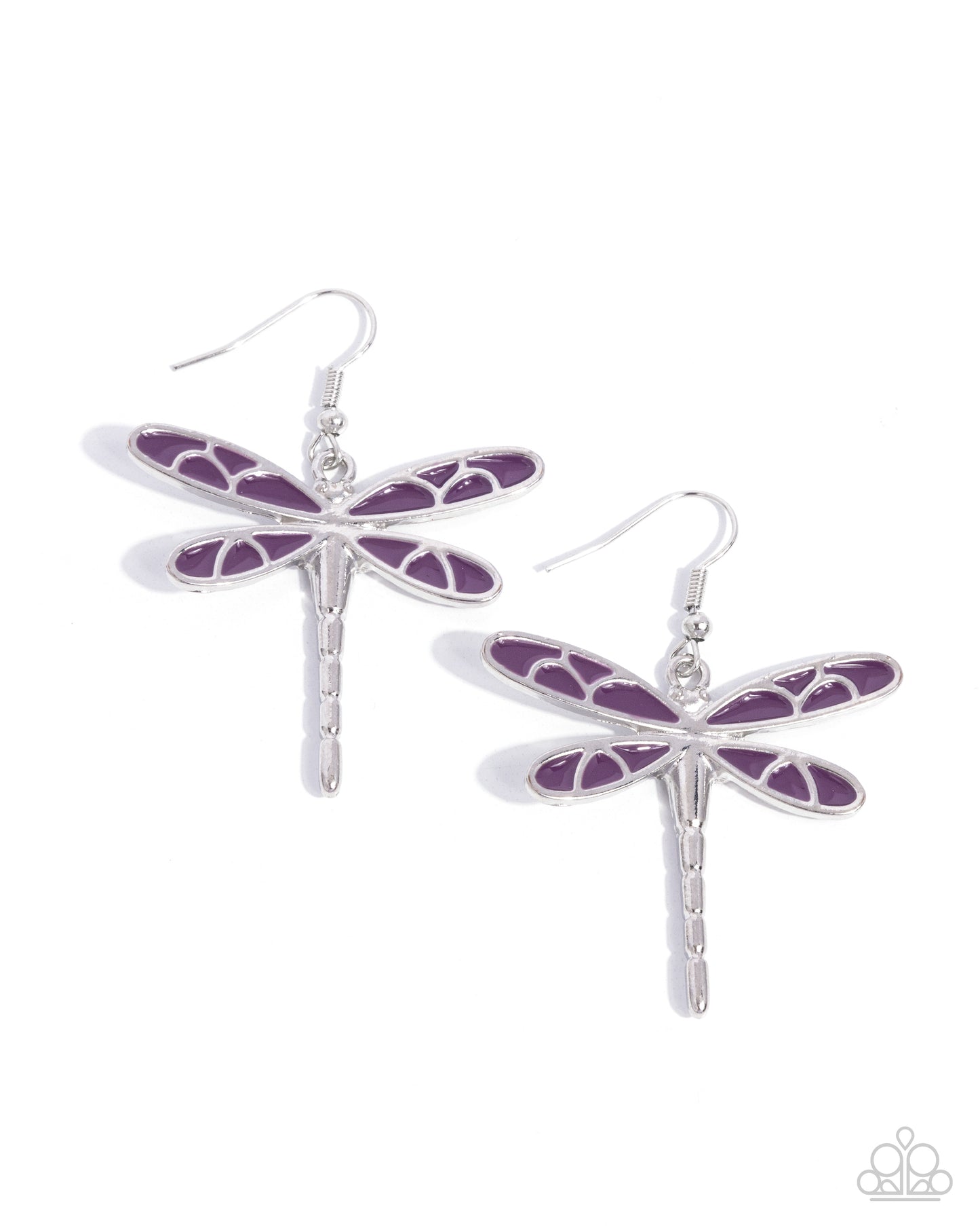 Dragonfly Descent - Purple Dragonfly Fishhook Earrings - Paparazzi Accessories