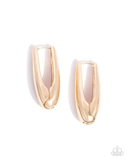 Eloquent Estate - Gold Hinge Hoop Earrings - Paparazzi Accessories