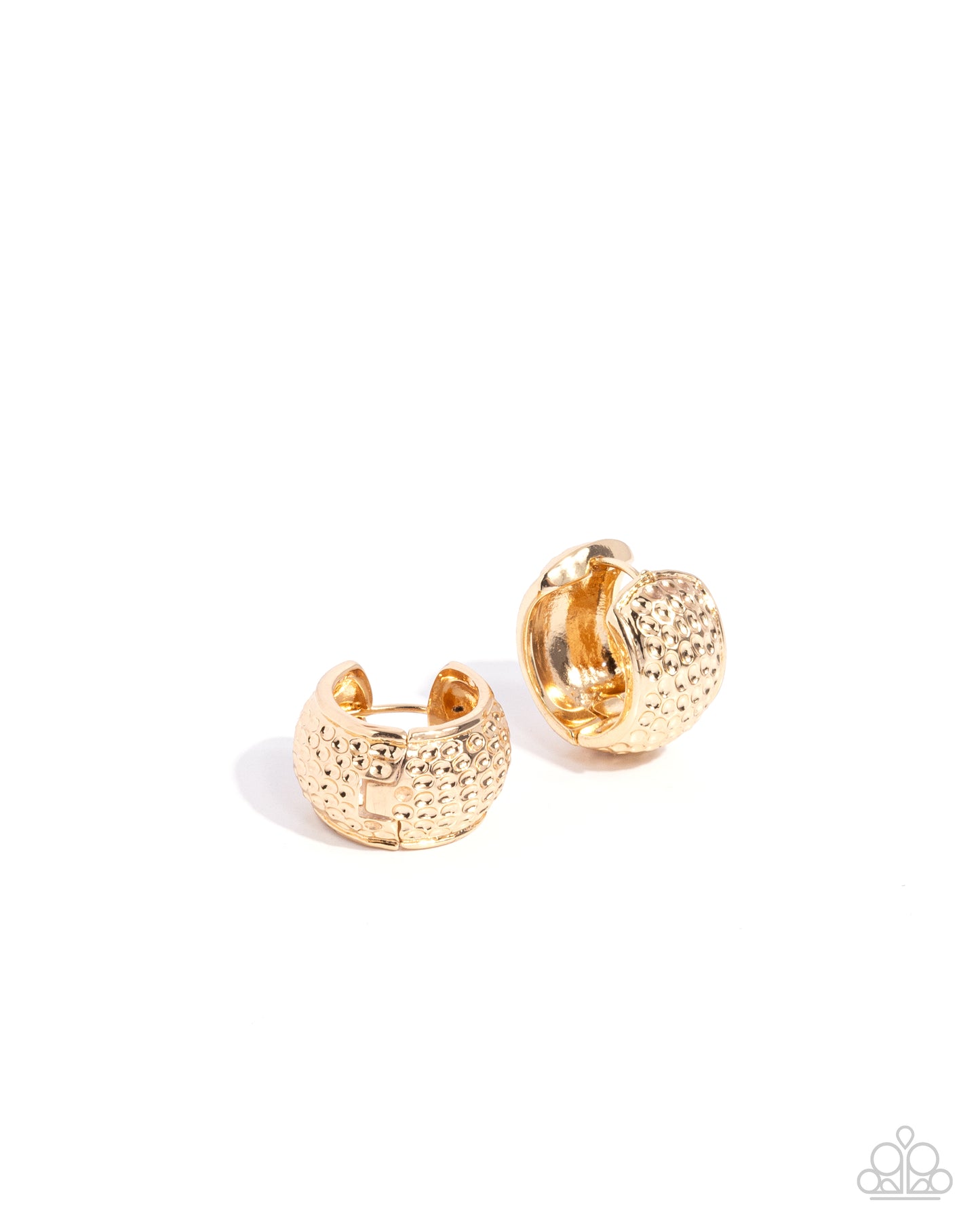 Hammered Heaven - Gold Hinge Hoop Earrings - Paparazzi Accessories