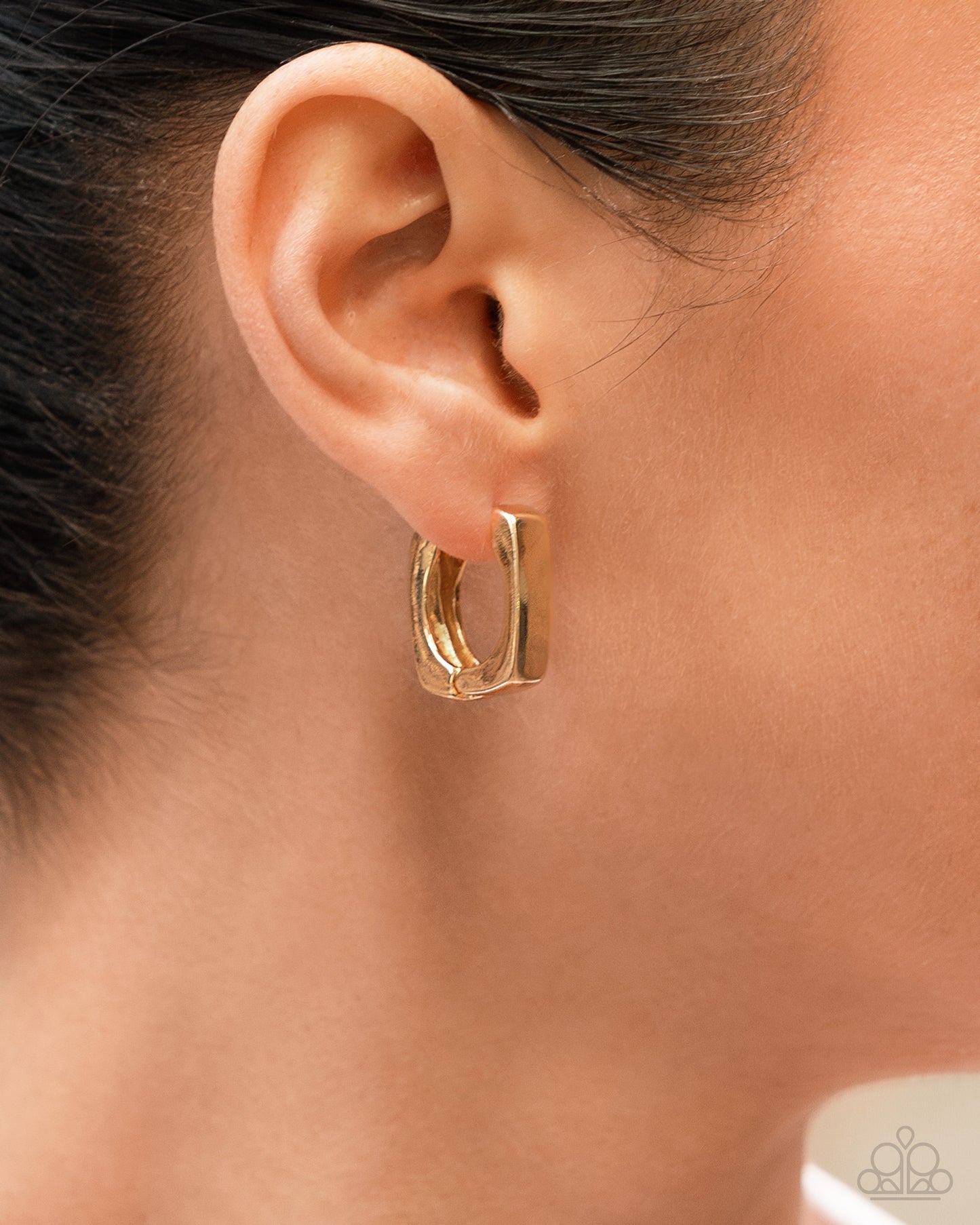 Fortnight Fashion - Gold Hinge Hoop Earrings - Paparazzi Accessories