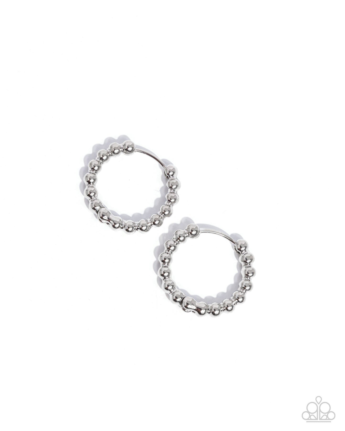 Darling Dance - Silver Hinge Hoop Earrings - Paparazzi Accessories