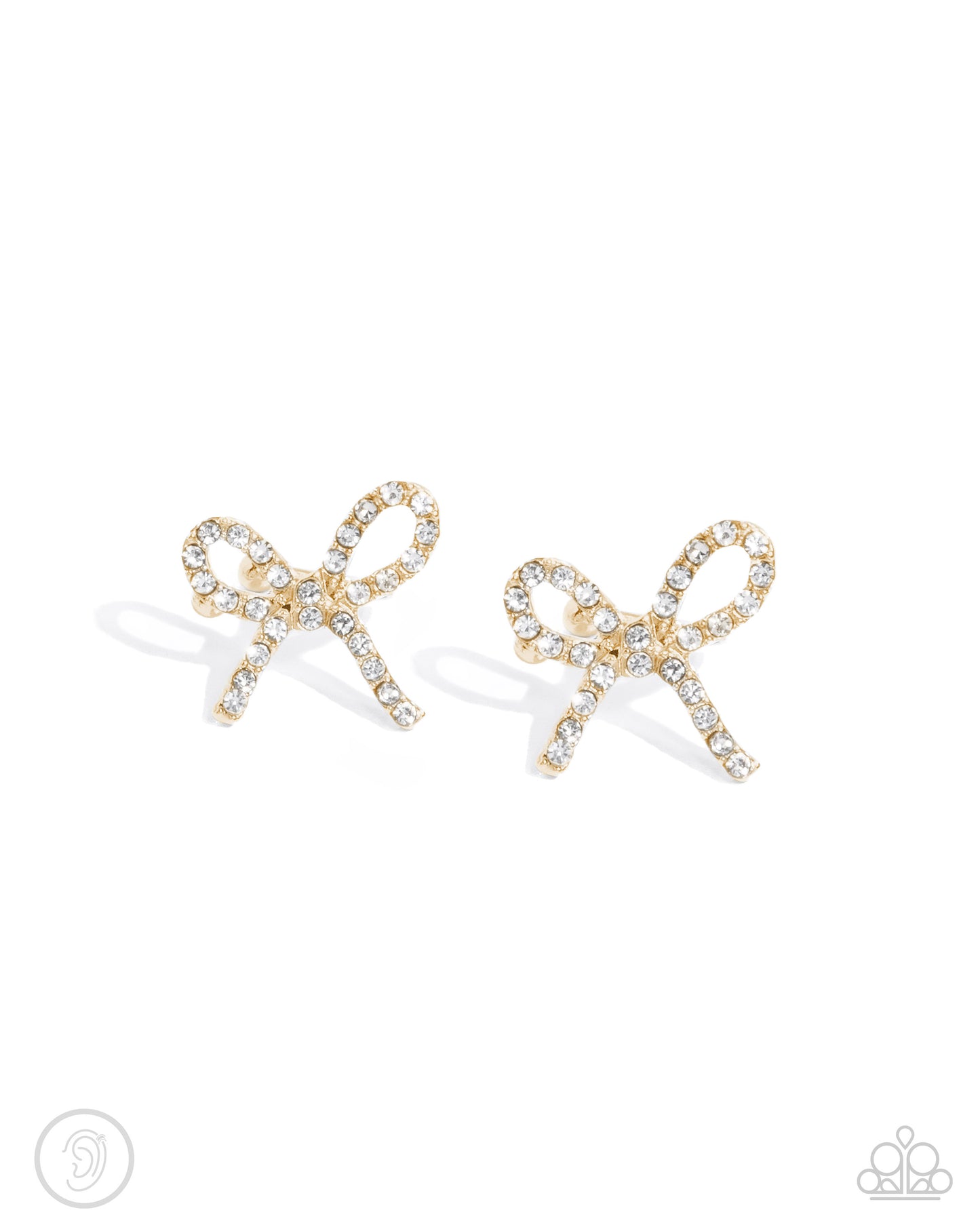 Convincing Charm - Gold Bow Ear Cuff Earrings - Paparazzi Accessories