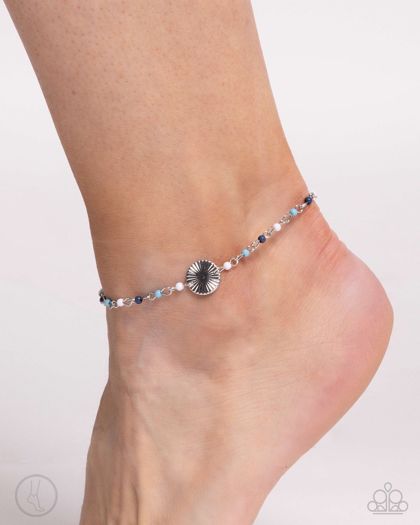Florida Freestyle - Blue Beaded Clasp Anklet - Paparazzi Accessories