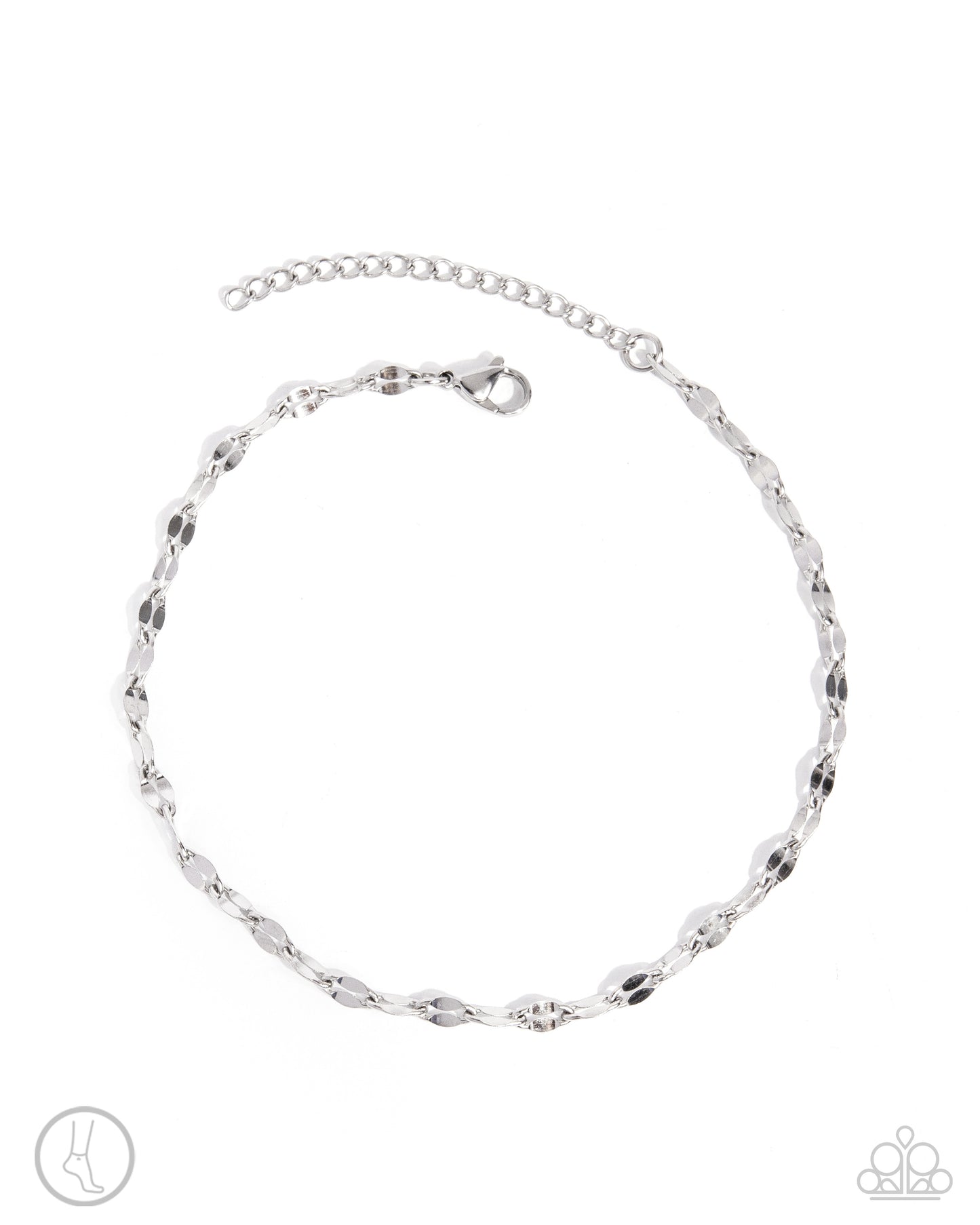 Relaxed Radiance - Silver STAINLESS STEEL Clasp Anklet - Paparazzi Accessories