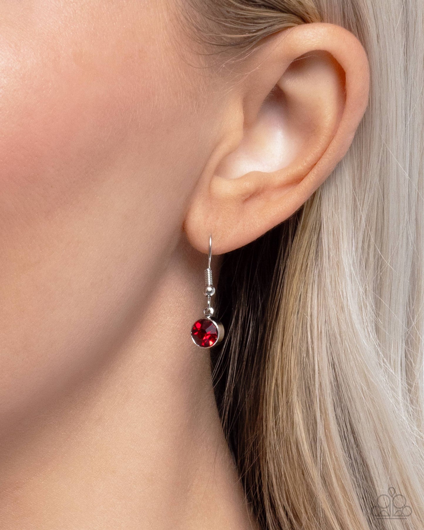 Bedazzled Beetle - Red Gem Silver Necklace - Paparazzi Accessories