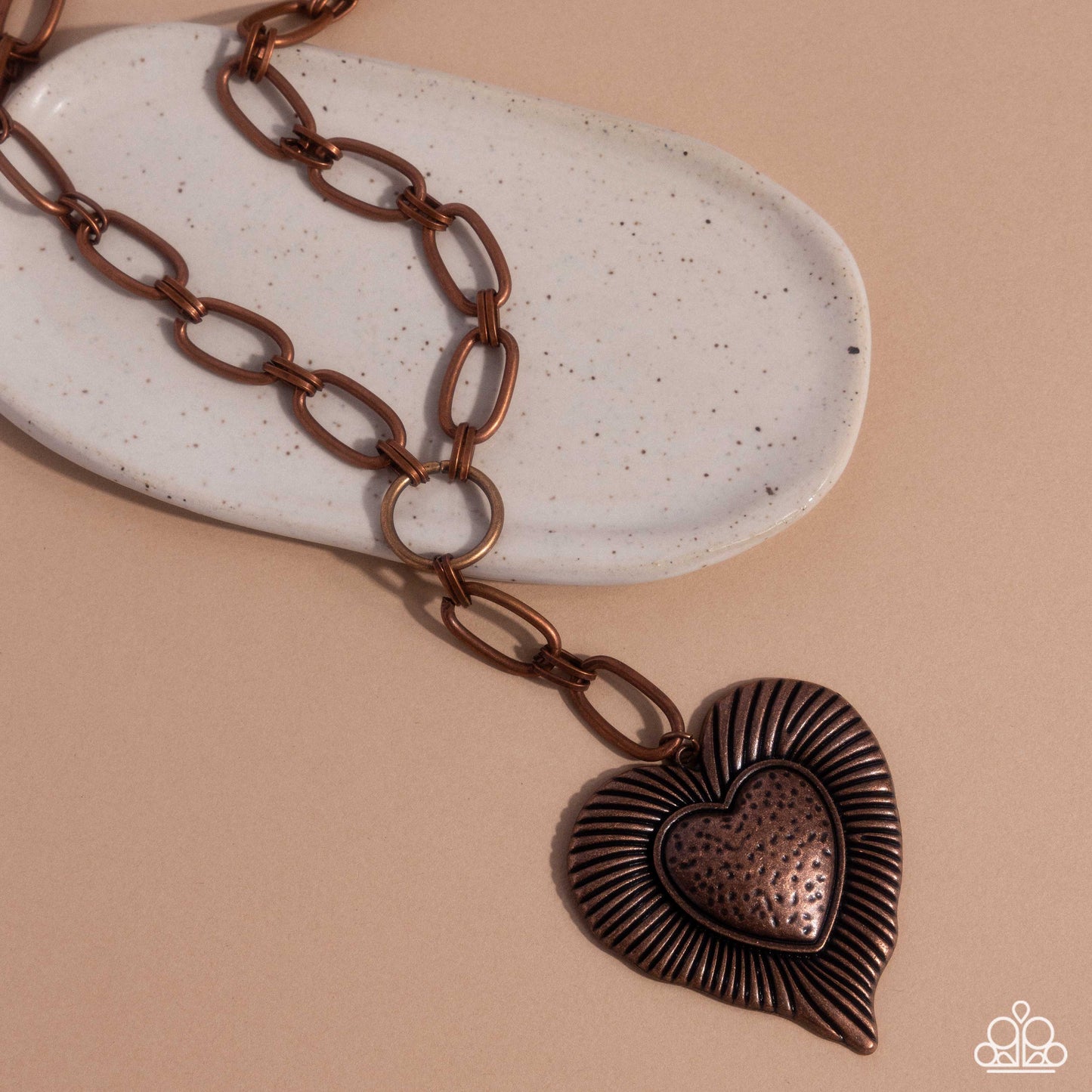 High Fidelity - Copper Heart Pendant Necklace - Paparazzi Accessories