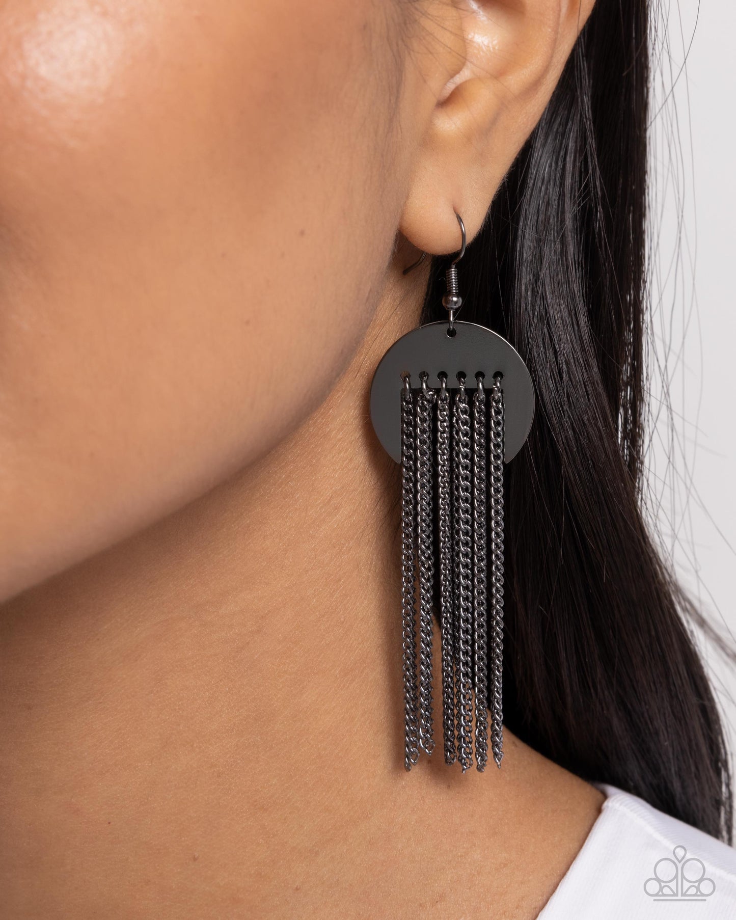 Levitating Leader - Black Gunmetal Fishhook Earrings - Paparazzi Accessories