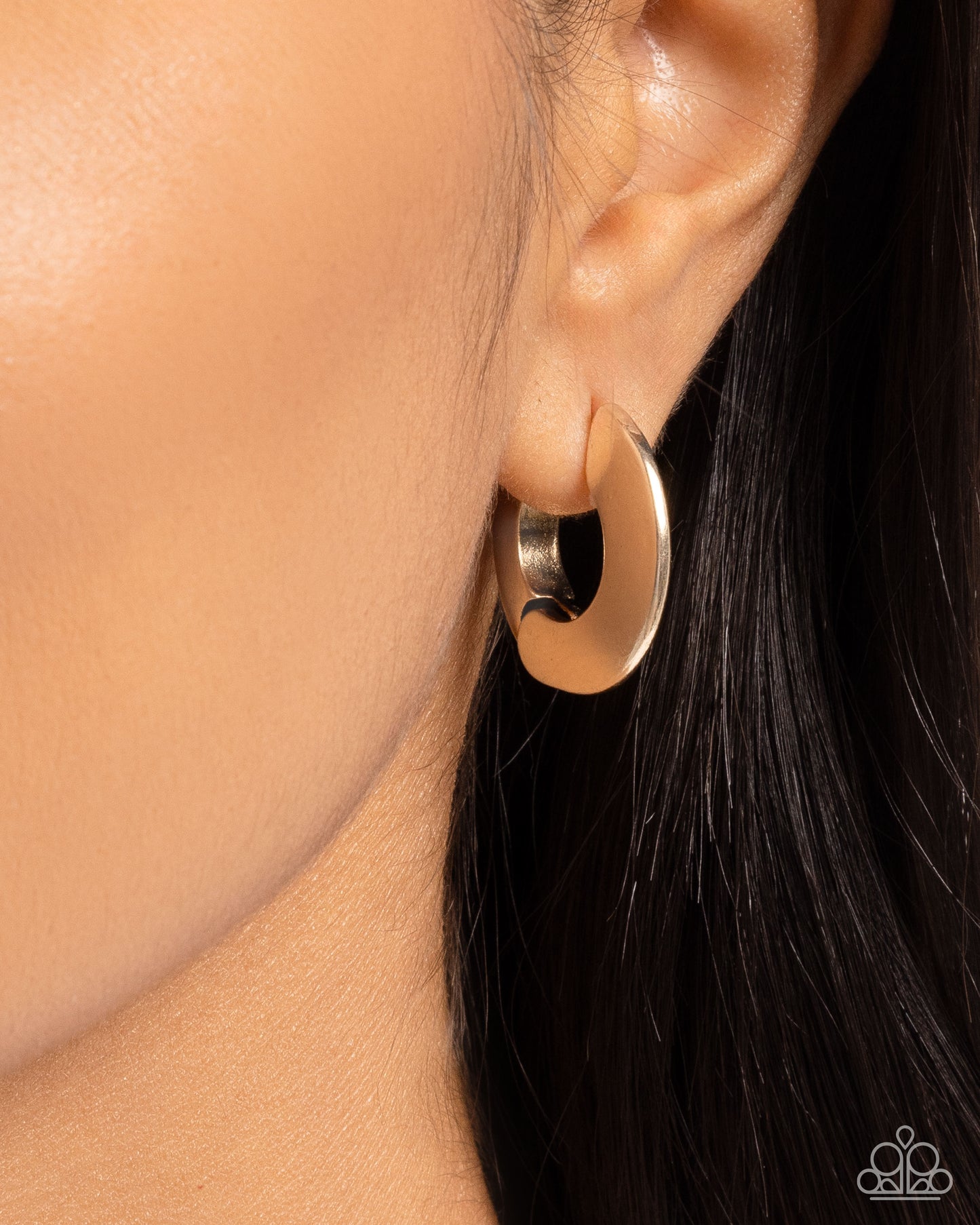 Intelligence Operation - Gold Hinge Hoop Earrings - Paparazzi Accessories