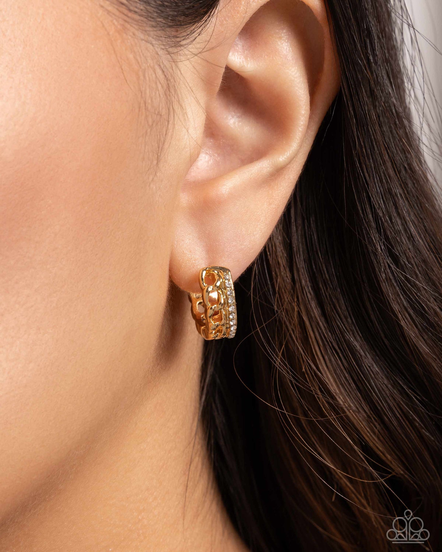 Lethal Layers - Gold Hinge Hoop Earrings - Paparazzi Accessories