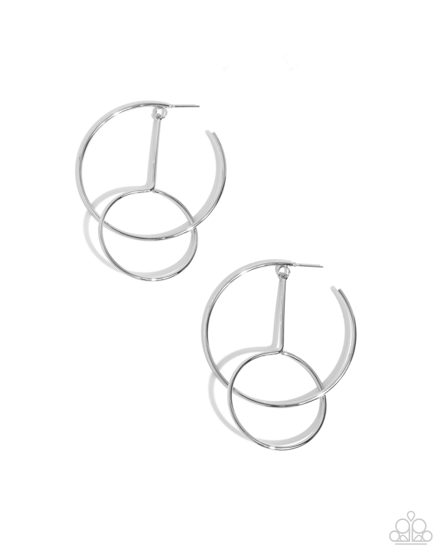 Dreaming of Hoops - Silver Double Hoop Earrings - Paparazzi Accessories