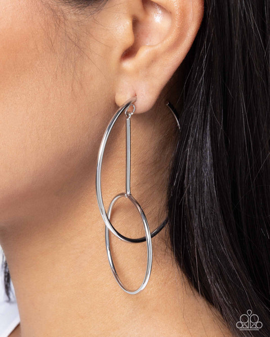 Dreaming of Hoops - Silver Double Hoop Earrings - Paparazzi Accessories