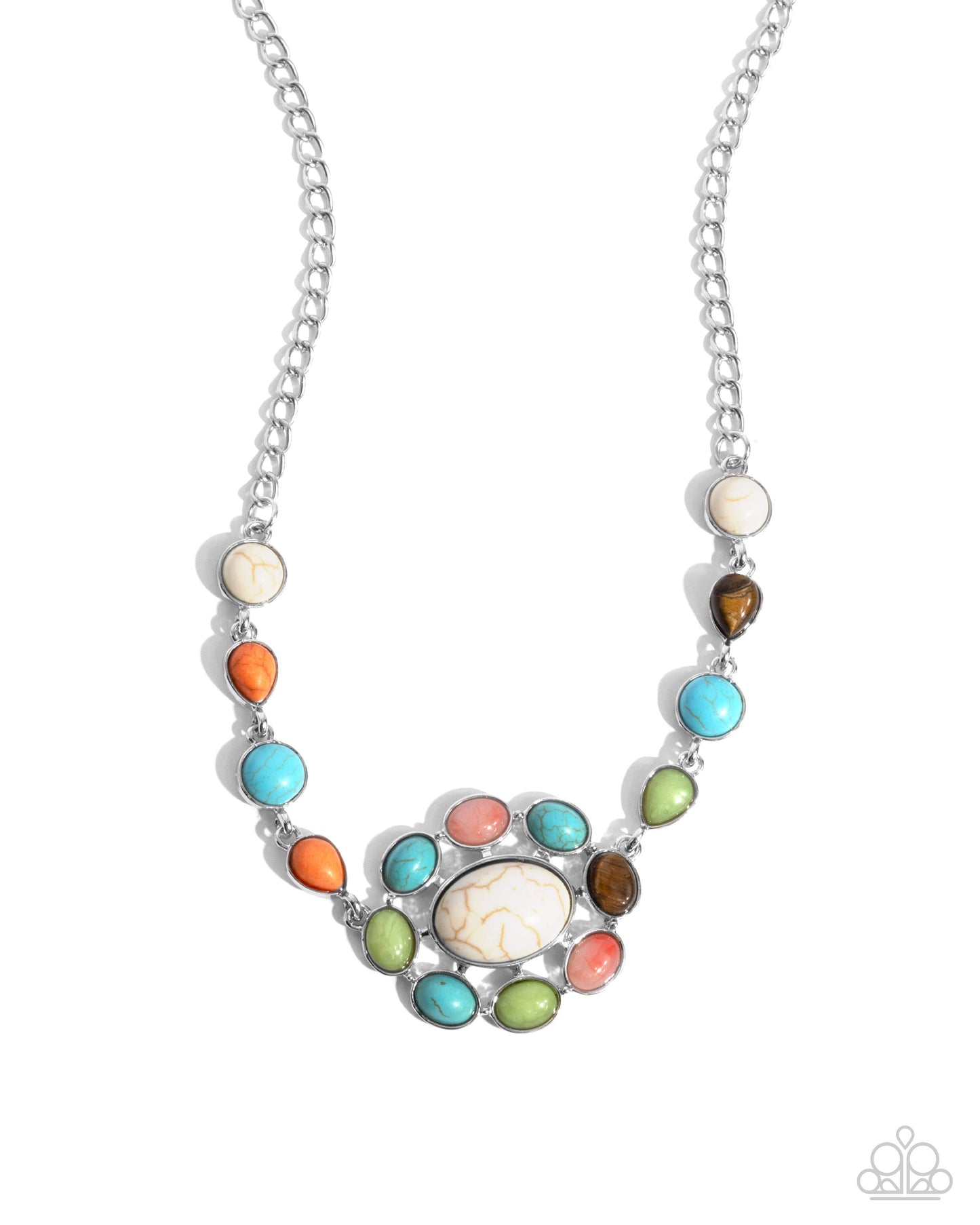 Enigmatic Ease - Multi Crackle Stone Necklace - Paparazzi Accessories