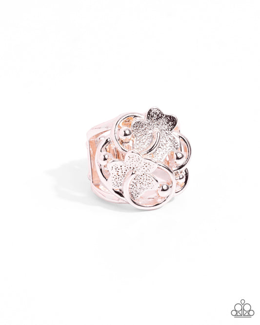 Distinctive Detailing - Rose Gold Ring - Paparazzi Accessories
