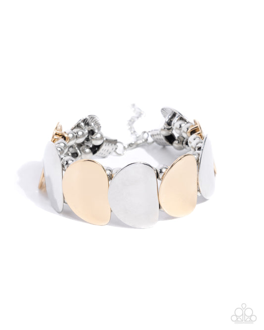 Dauntless Delight - Multi - Silver & Gold Clasp Bracelet - Paparazzi Accessories