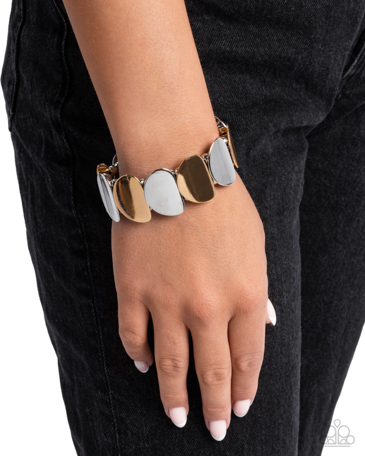 Dauntless Delight - Multi - Silver & Gold Clasp Bracelet - Paparazzi Accessories