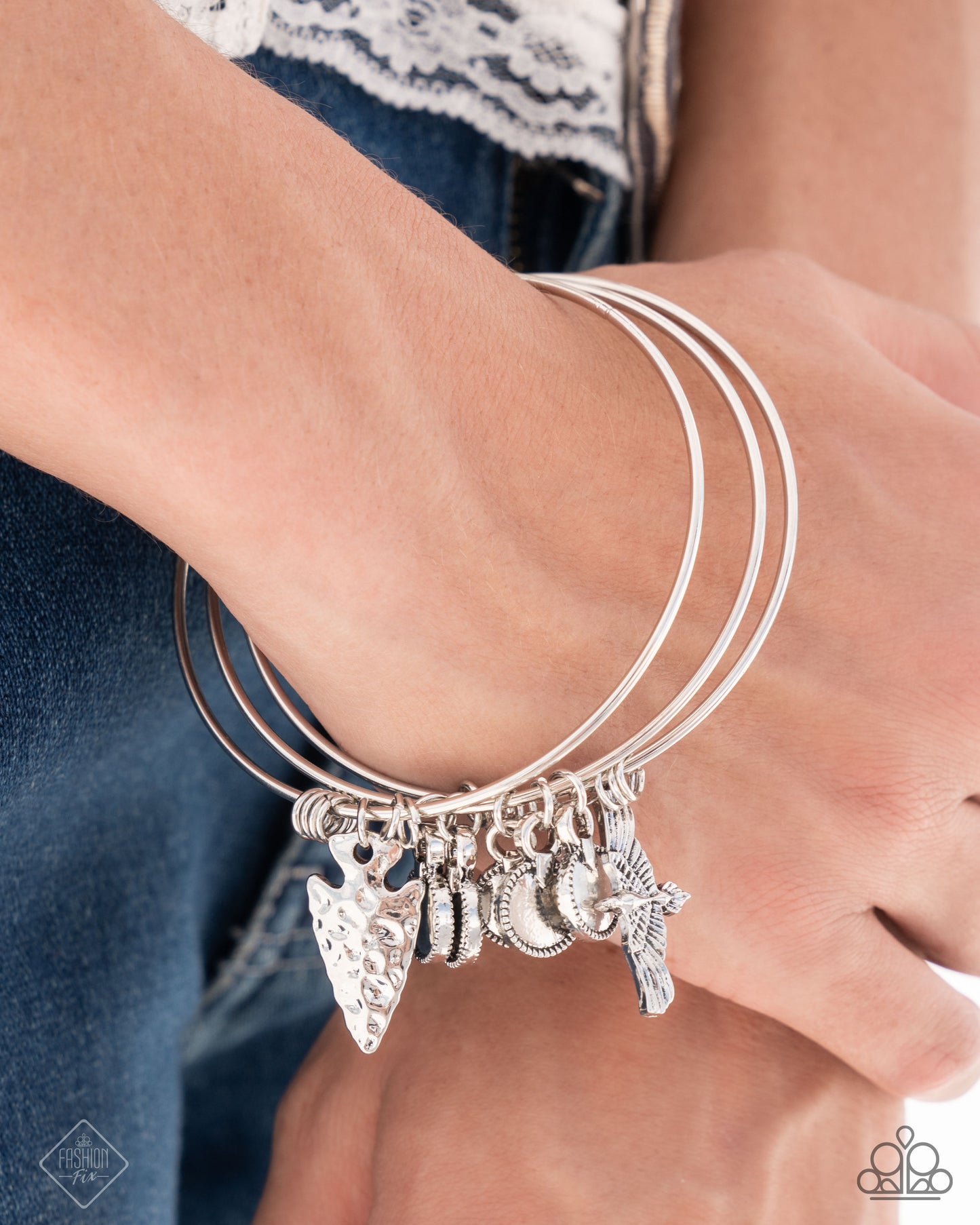 Chief of Confidence - Silver Bangle Bracelets - Paparazzi Accessories