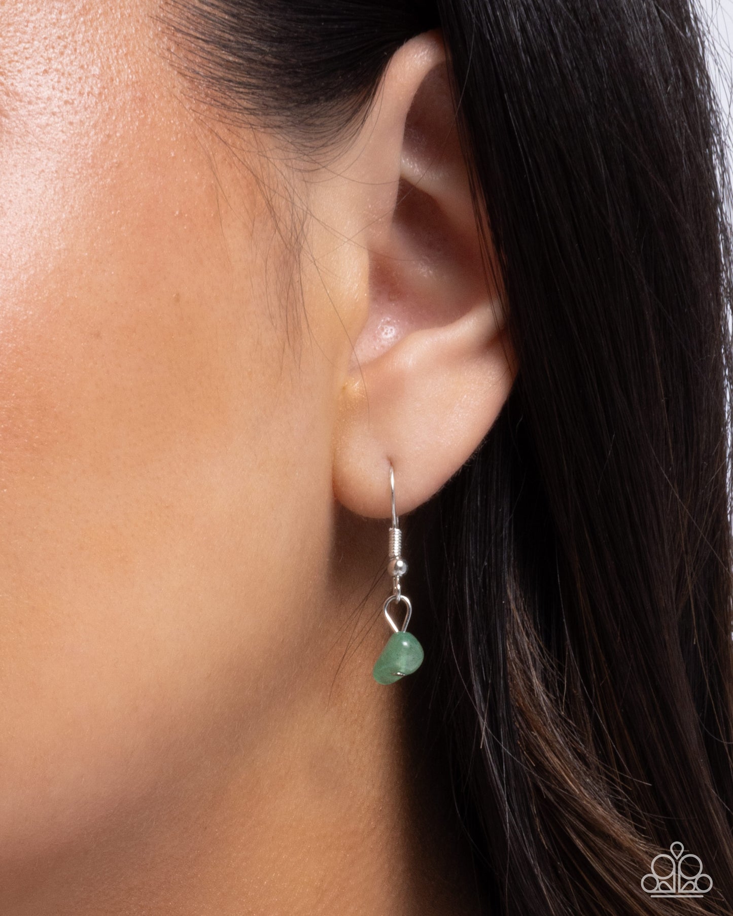 Chiseled Confidence - Green Jade Stone & Silver Arrow Necklace - Paparazzi Accessories