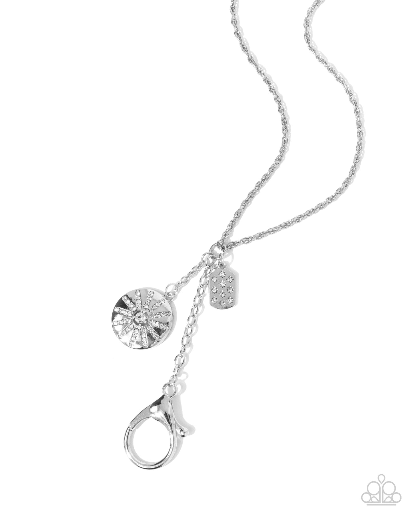 Embellished Effort - White Lanyard Necklace - Paparazzi Accessories