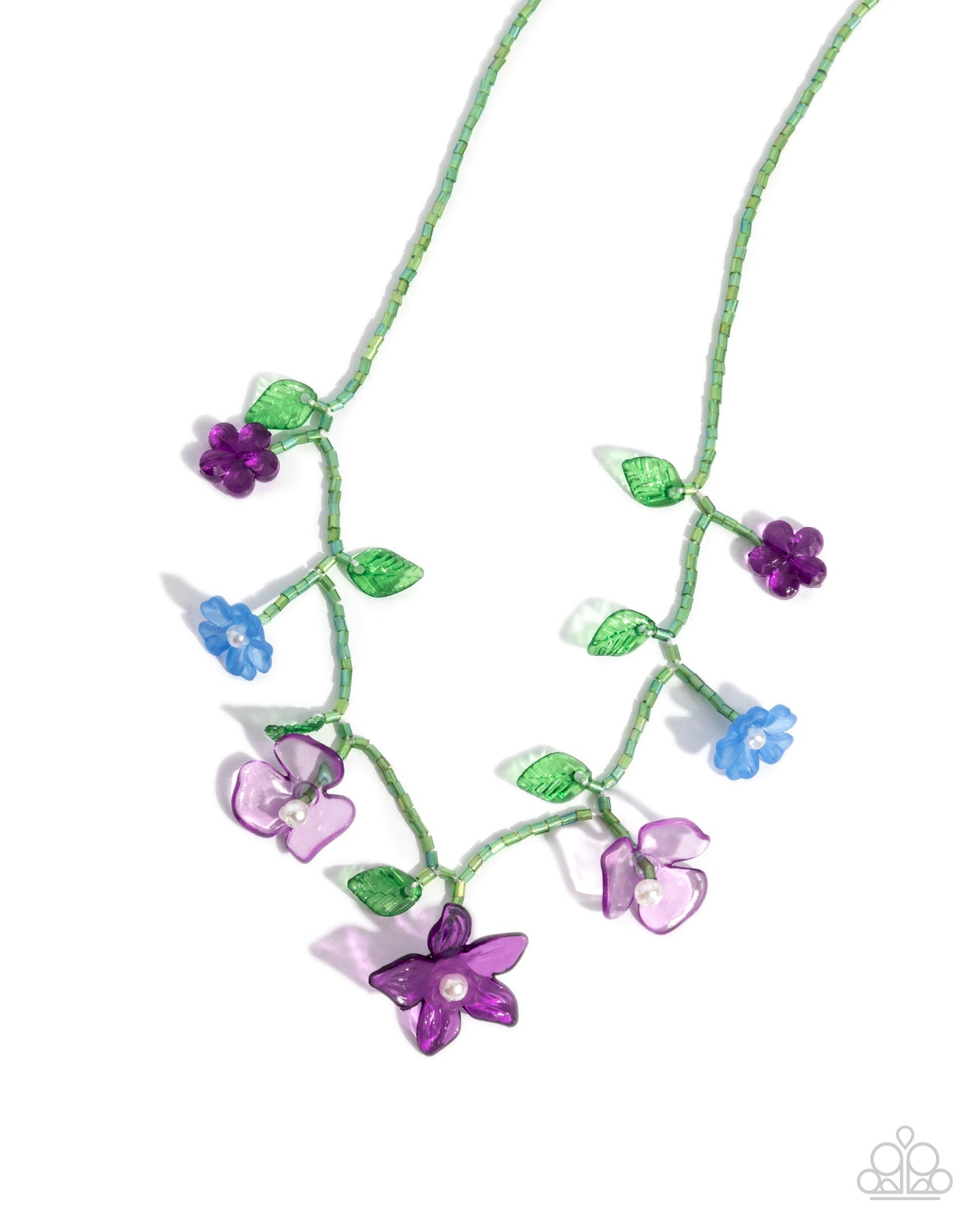 Gourmet Garden - Purple Acrylic Flower Necklace - Paparazzi Accessories