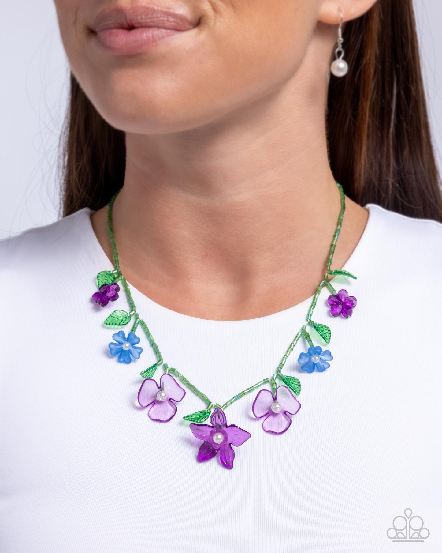Gourmet Garden - Purple Acrylic Flower Necklace - Paparazzi Accessories