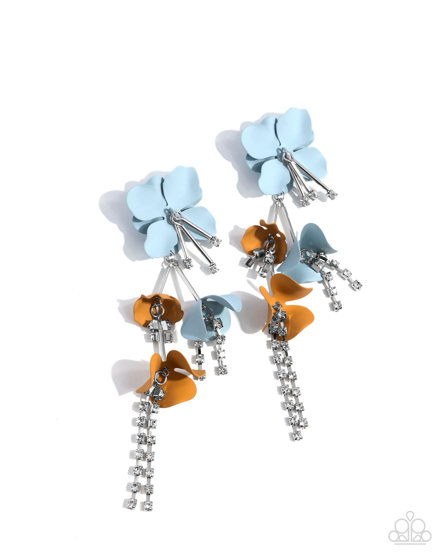 Capitol Chic - Blue Flower Post Earrings - Paparazzi Accessories