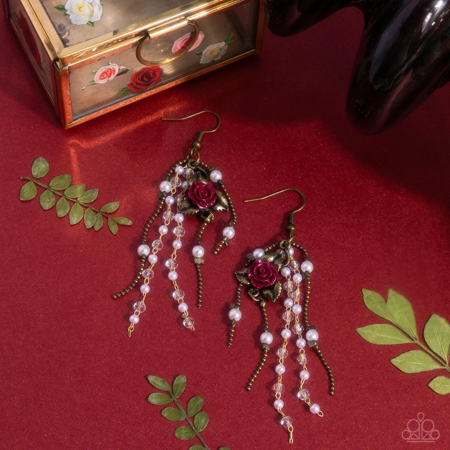 The Toast of the Ton - Brass and Pearl Fishhook Earrings - Paparazzi Accessories