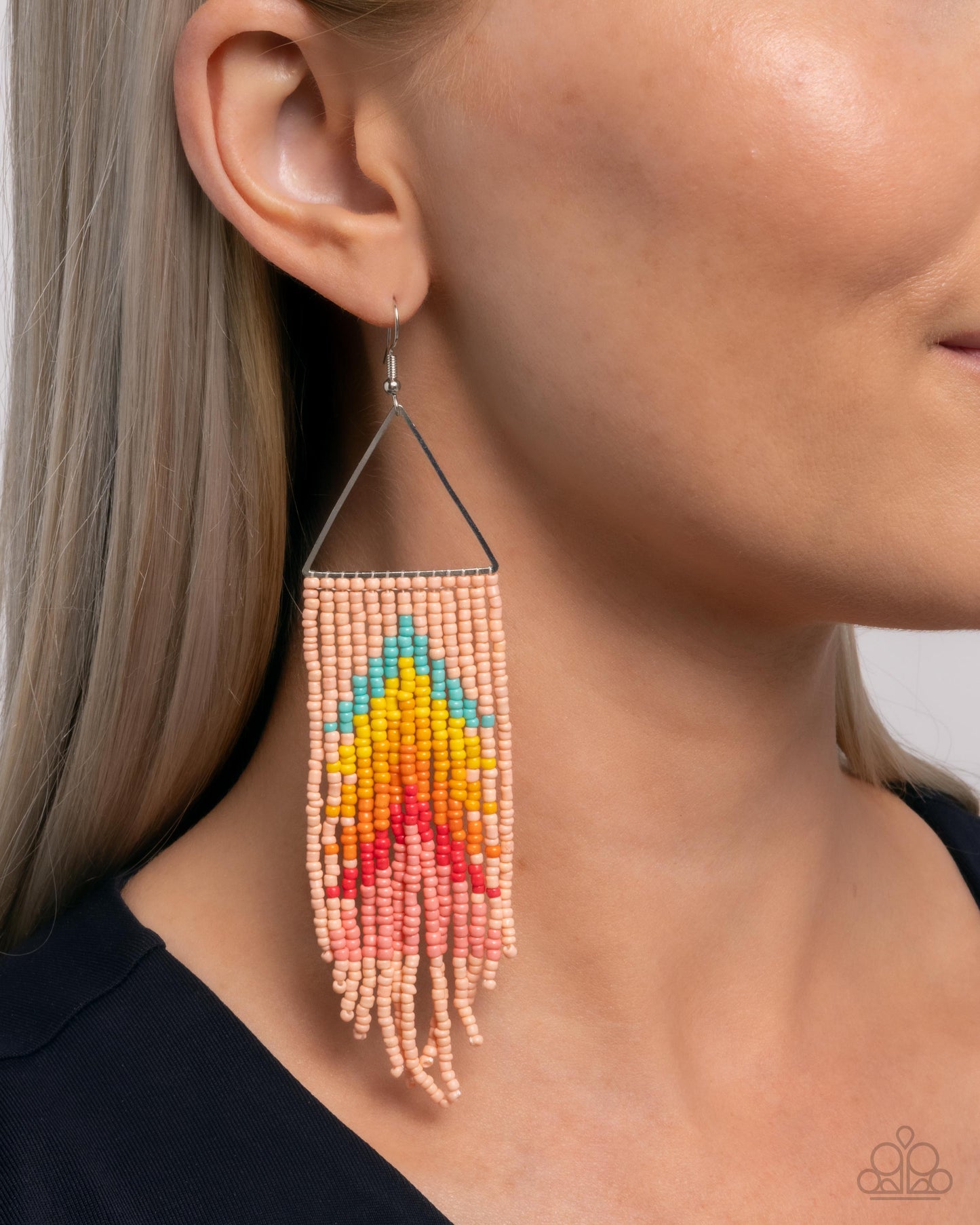 Pointed Promotion - Yellow, Red, Turquoise, Peach, Orange Seed Bead Fishhook Earrings - Paparazzi Accessories