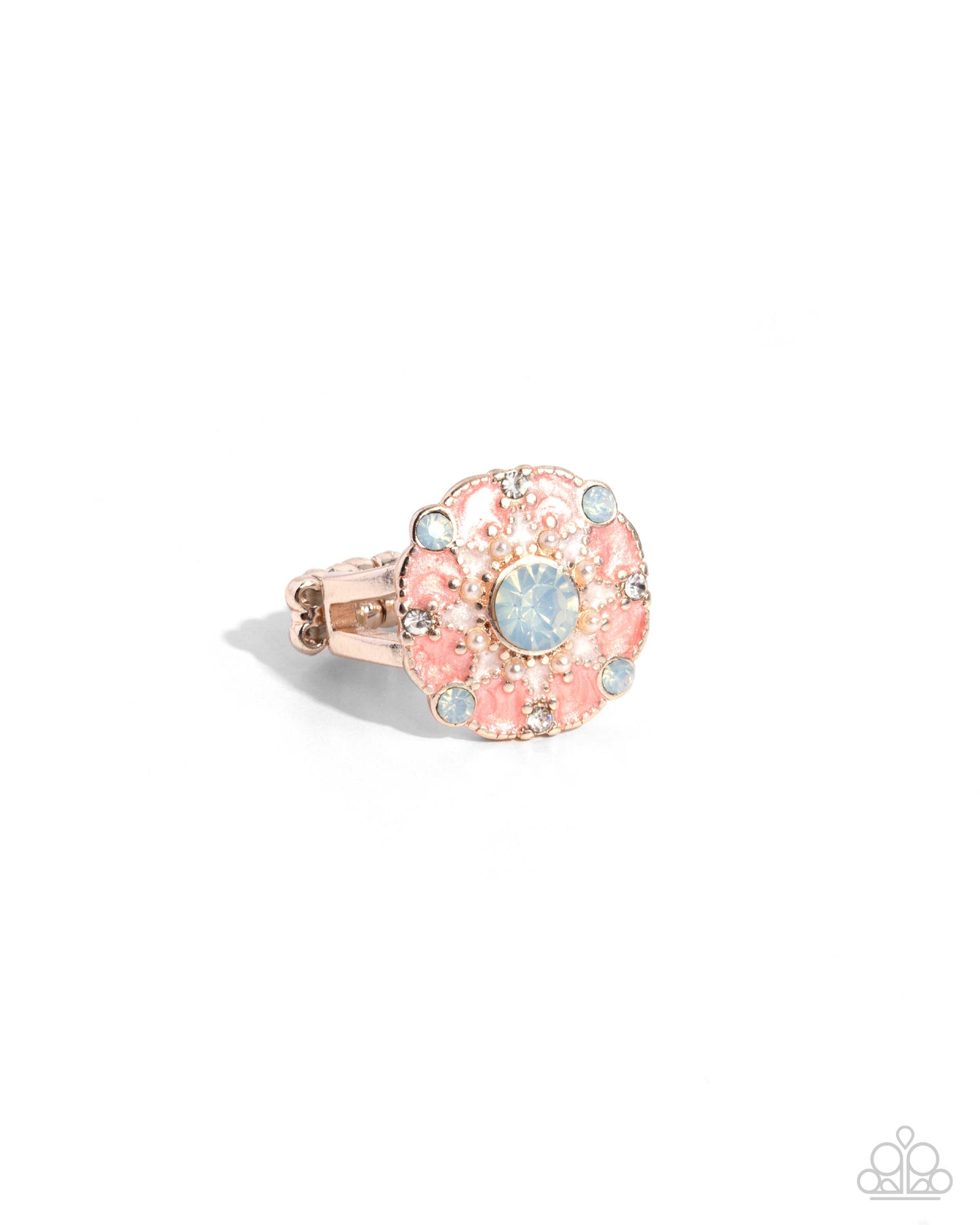Cheers to Perfection - Rose Gold Pink Enamel Opalescent Gem Ring - Paparazzi Accessories