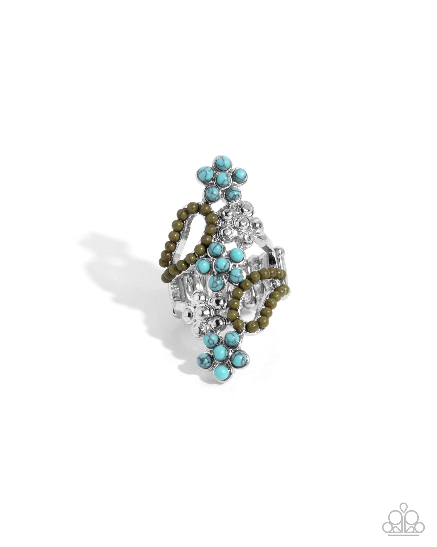 Chic Combination - Blue Stone Silver Ring - Paparazzi Accessories