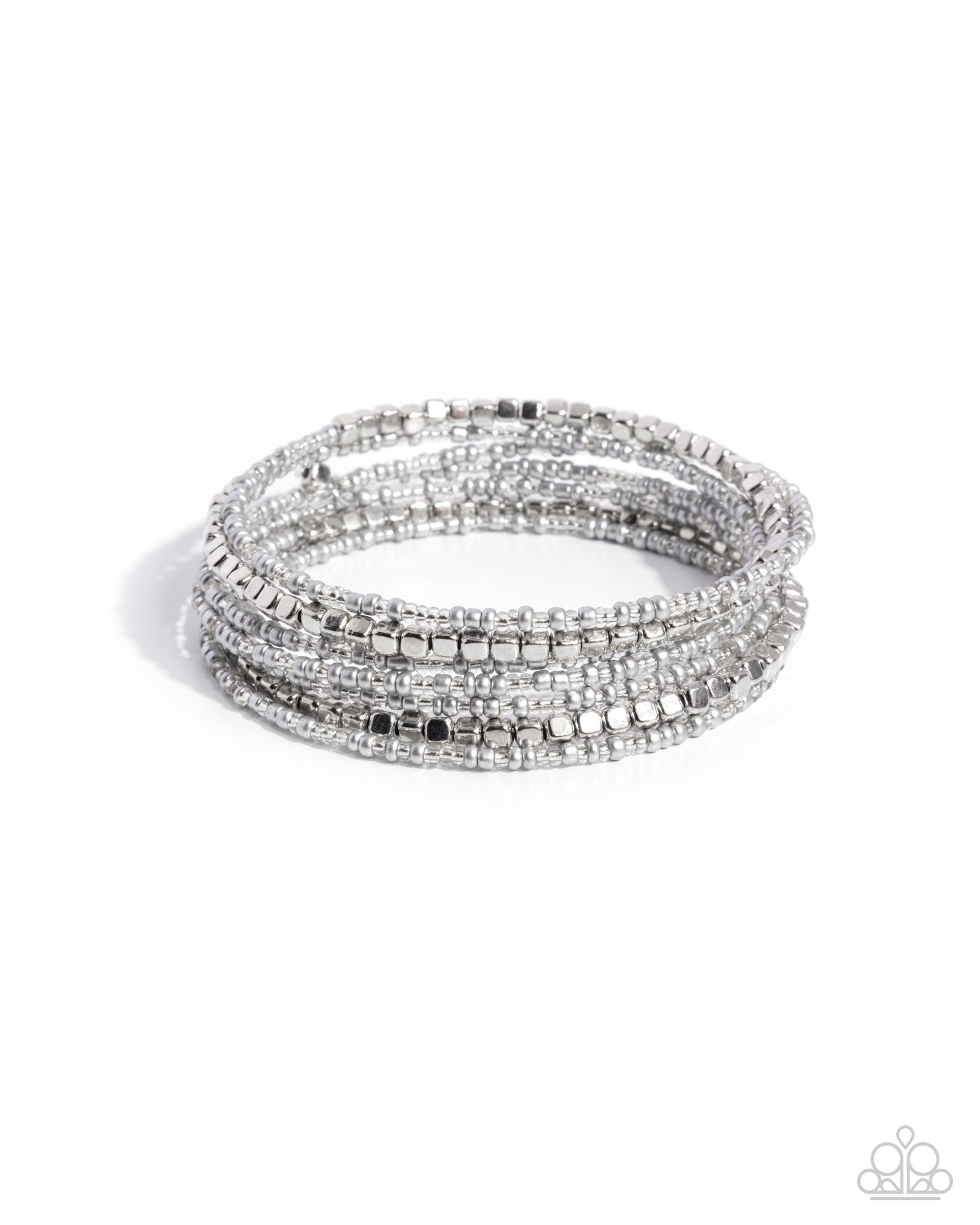 Best Way to Unwind - Silver Seed Bead Coil Bracelet - Paparazzi Accessories