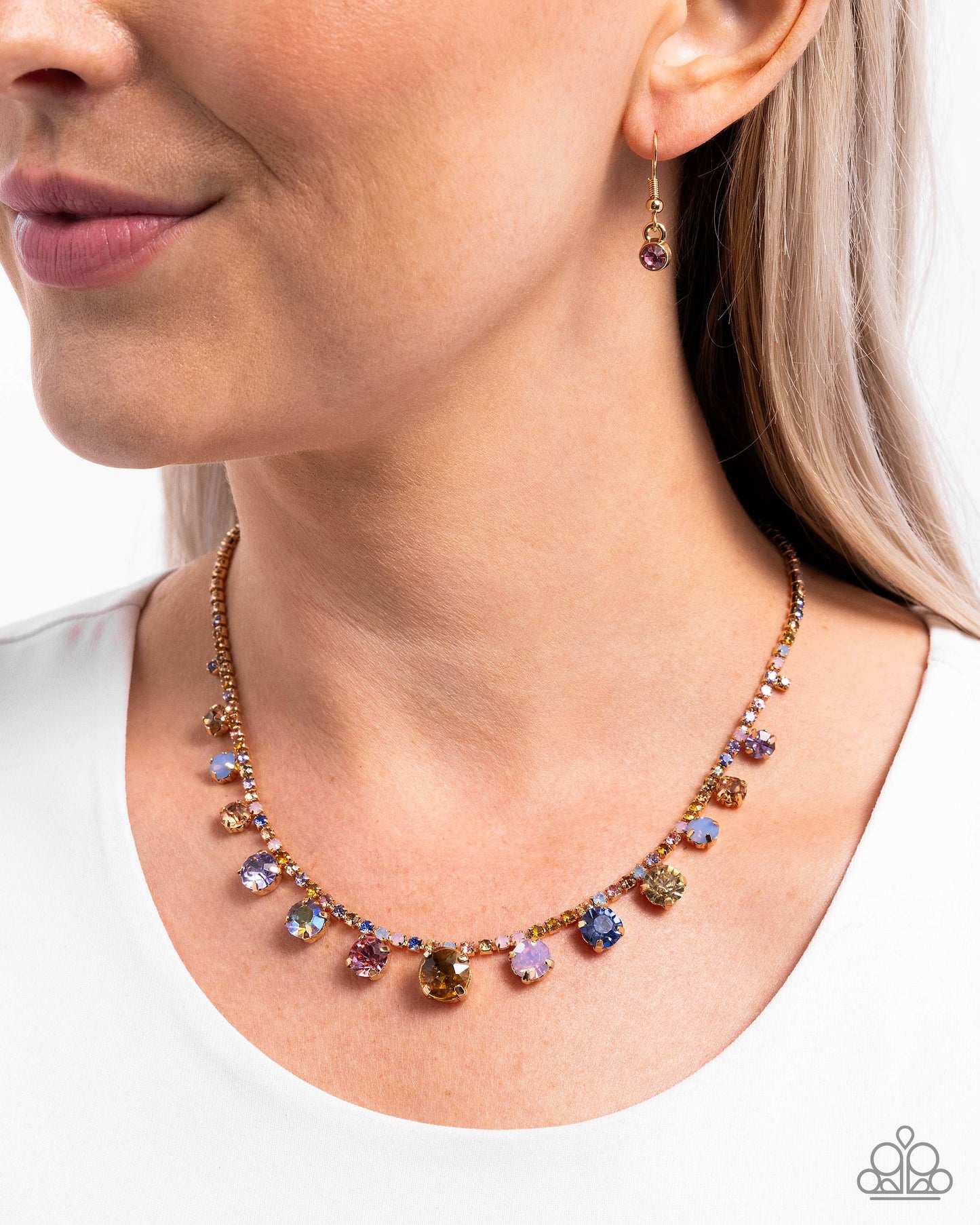 Colorful Countess - Multi Rhinestone & Gem Necklace - Paparazzi Accessories