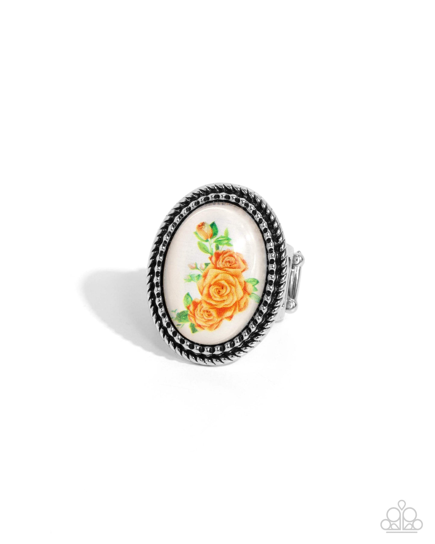 Handmade Heaven - Orange Rose Ring - Paparazzi Accessories