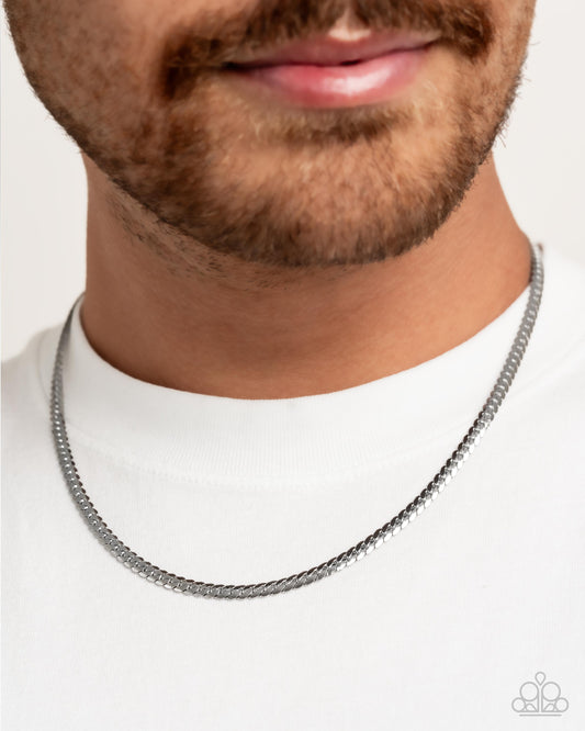 CURB the Peace - Silver Urban Chain Necklace - Paprazzi Accessories