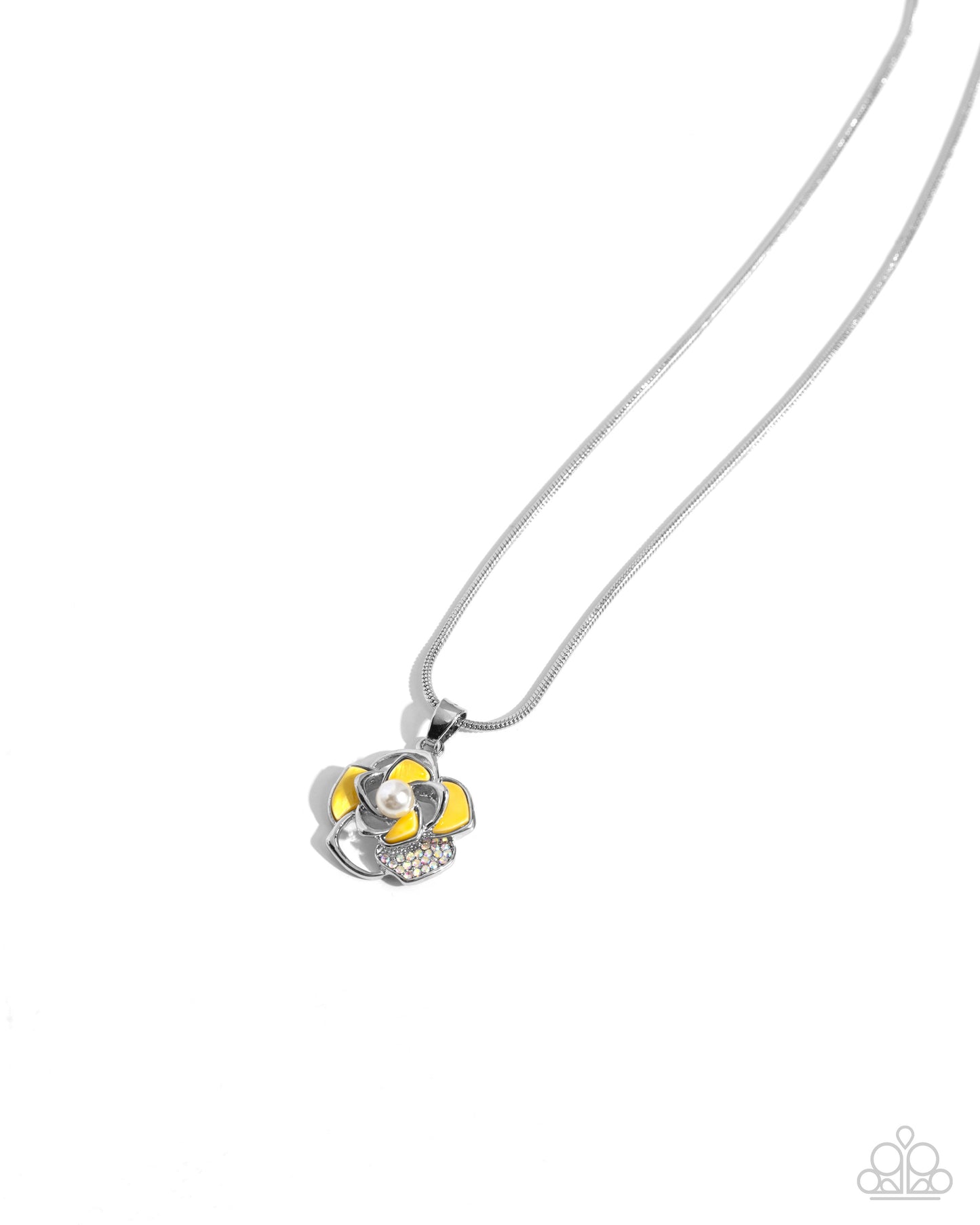 Complete Look - "Mademoi-SHELL Magic - Yellow" Necklace & "Mademoi-SHELL - Yellow" Ring - Paparazzi Accessories