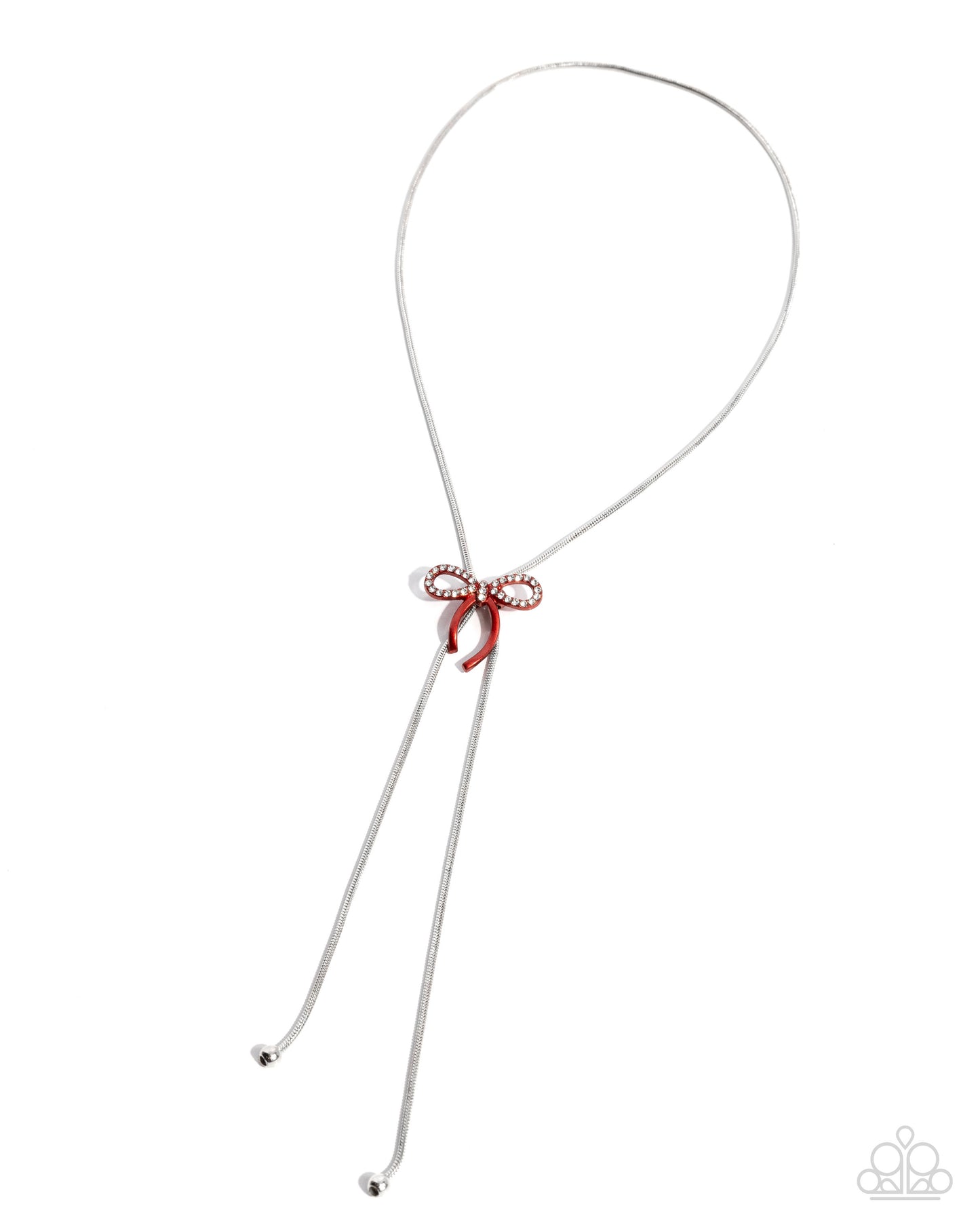 Complete Look - Red Dipped Metal Bow Necklace & Bracelet - Paparazzi Accessories