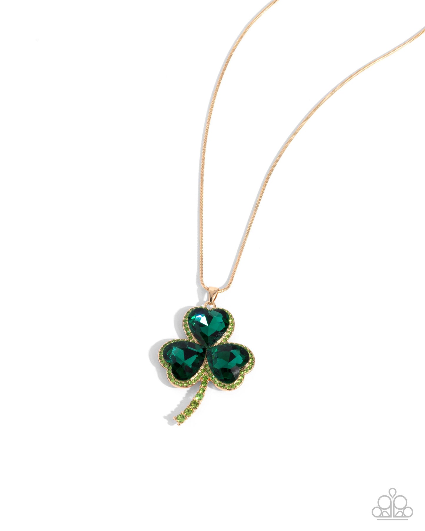 Complete Look - "Lucky Lullaby" Shamrock Necklace & "Lucky Luster" Shamrock Earrings - Paparazzi Accessories