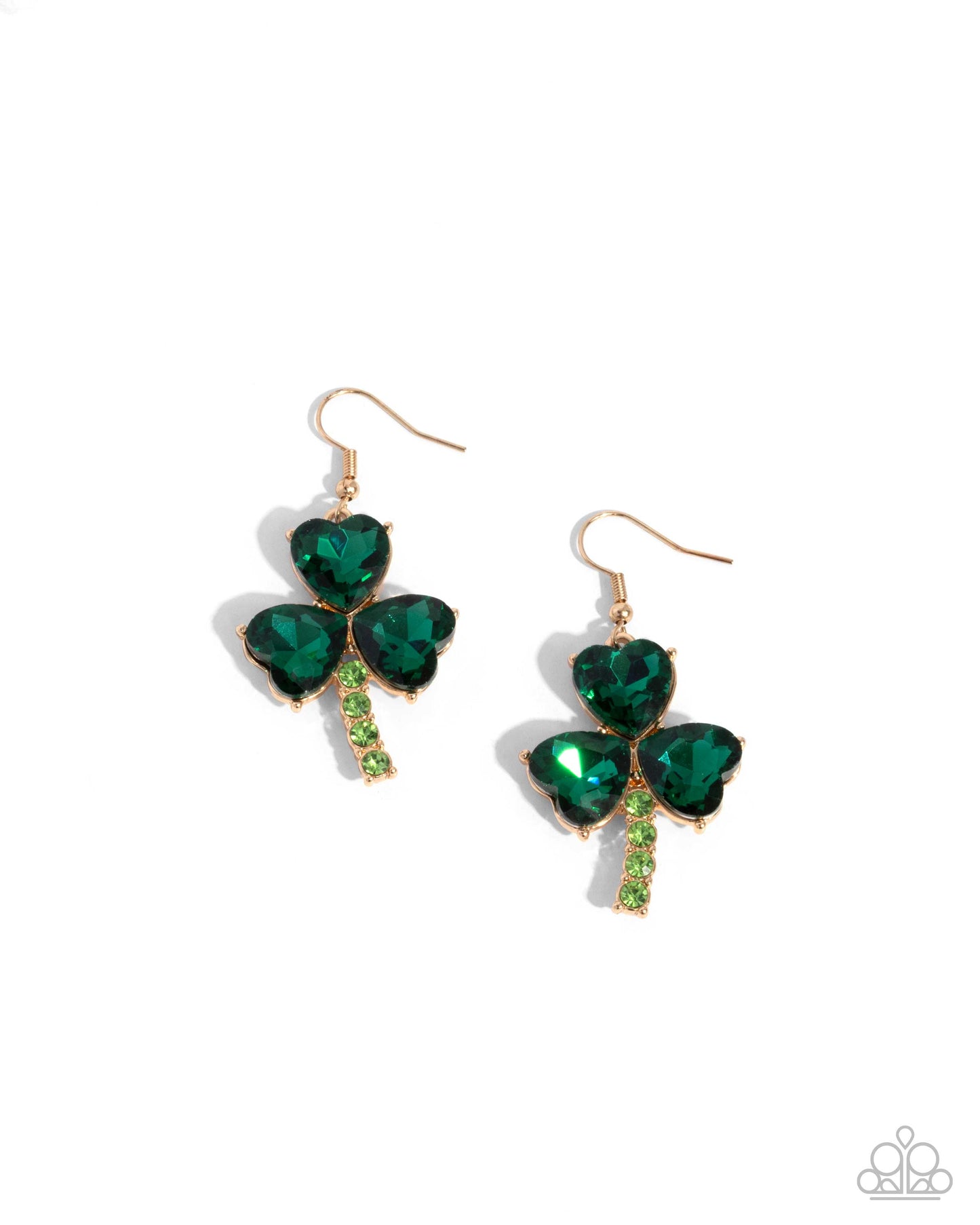 Complete Look - "Lucky Lullaby" Shamrock Necklace & "Lucky Luster" Shamrock Earrings - Paparazzi Accessories