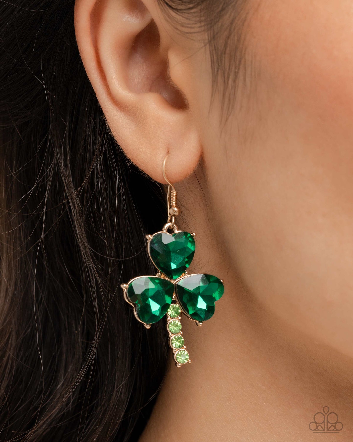 Complete Look - "Lucky Lullaby" Shamrock Necklace & "Lucky Luster" Shamrock Earrings - Paparazzi Accessories