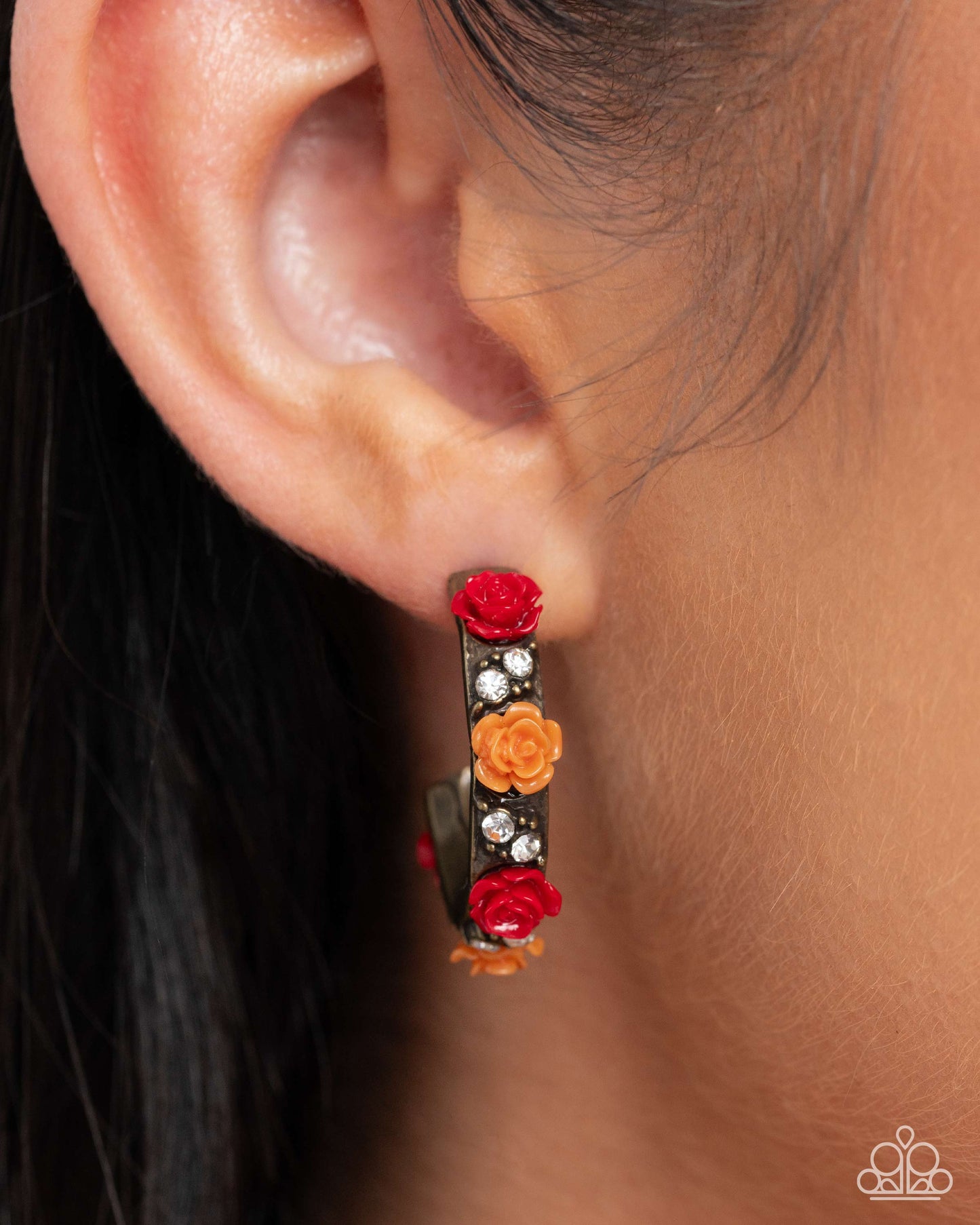 Complete Look - Acrylic Roses Brass Bracelet - Earrings - Paparazzi Accessories