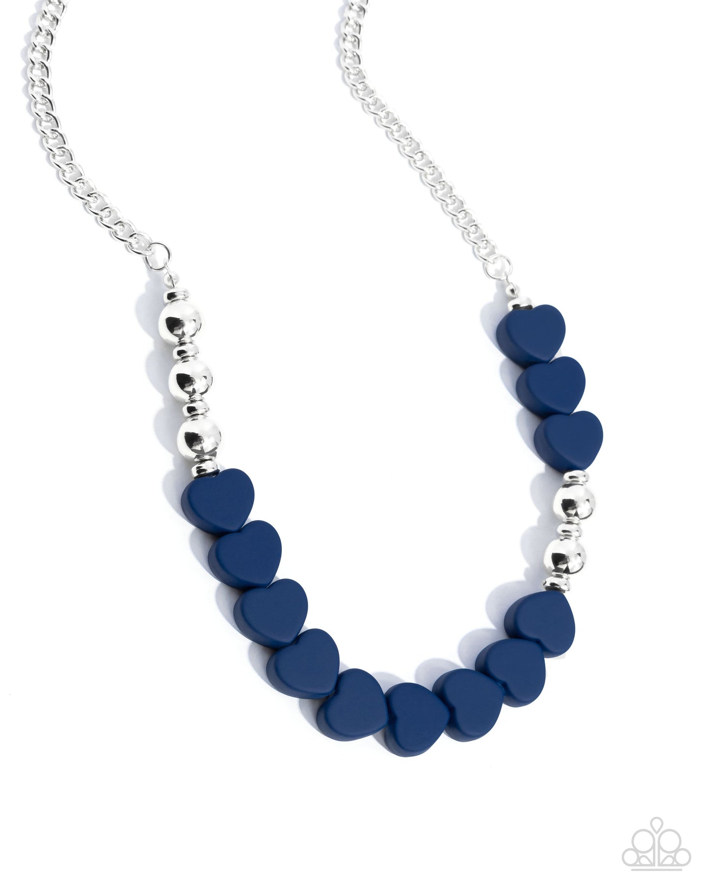 Complete Look - Beaded Blue Hearts Necklace & Bracelet - Paparazzi Accessories