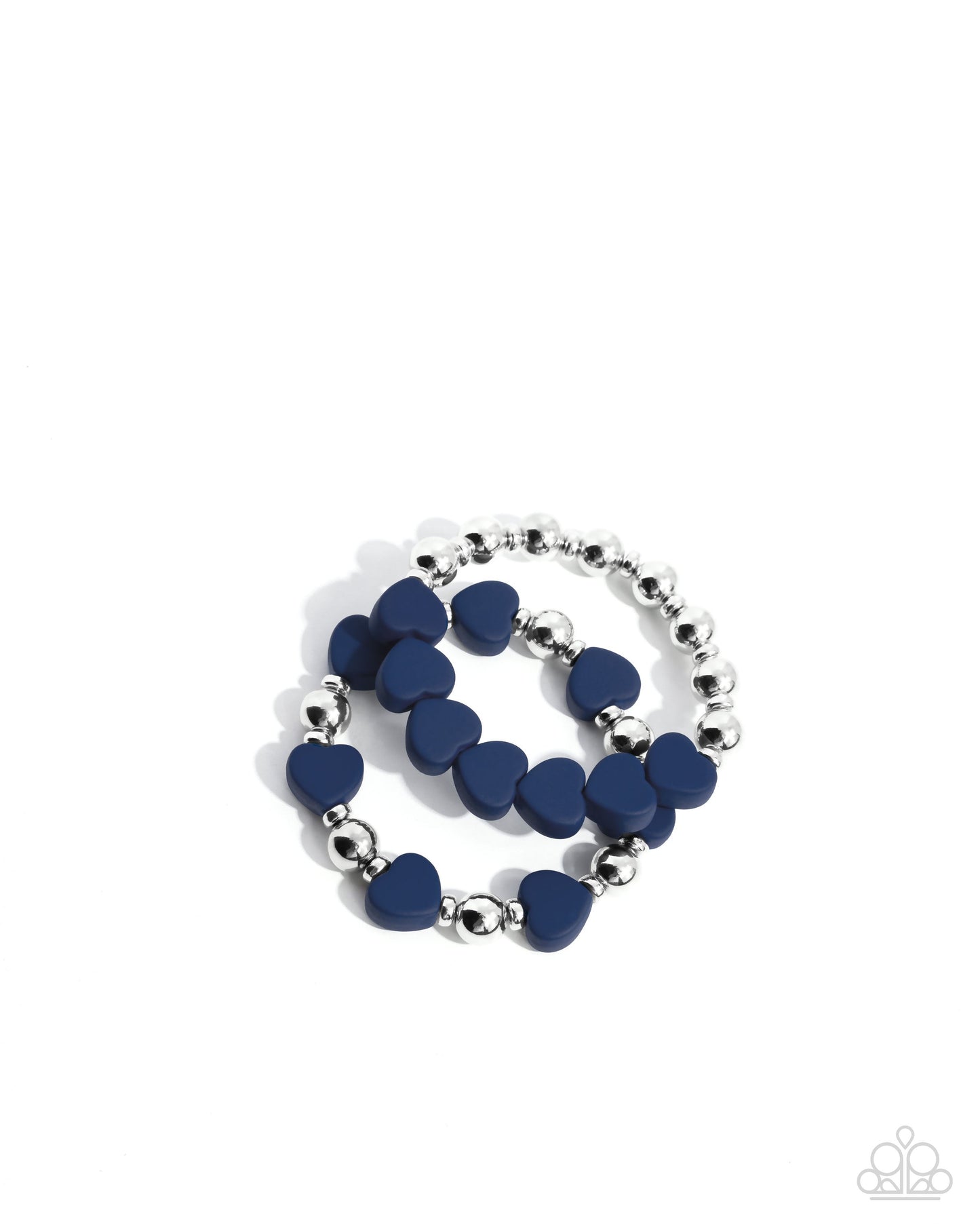 Complete Look - Beaded Blue Hearts Necklace & Bracelet - Paparazzi Accessories