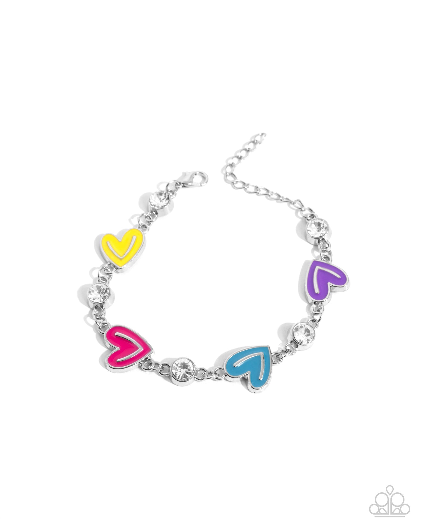 Complete Look - "Friendly Fringe" Multicolored Heart Necklace & "Friendly Finale" Clasp Bracelet - Paparazzi Accessories