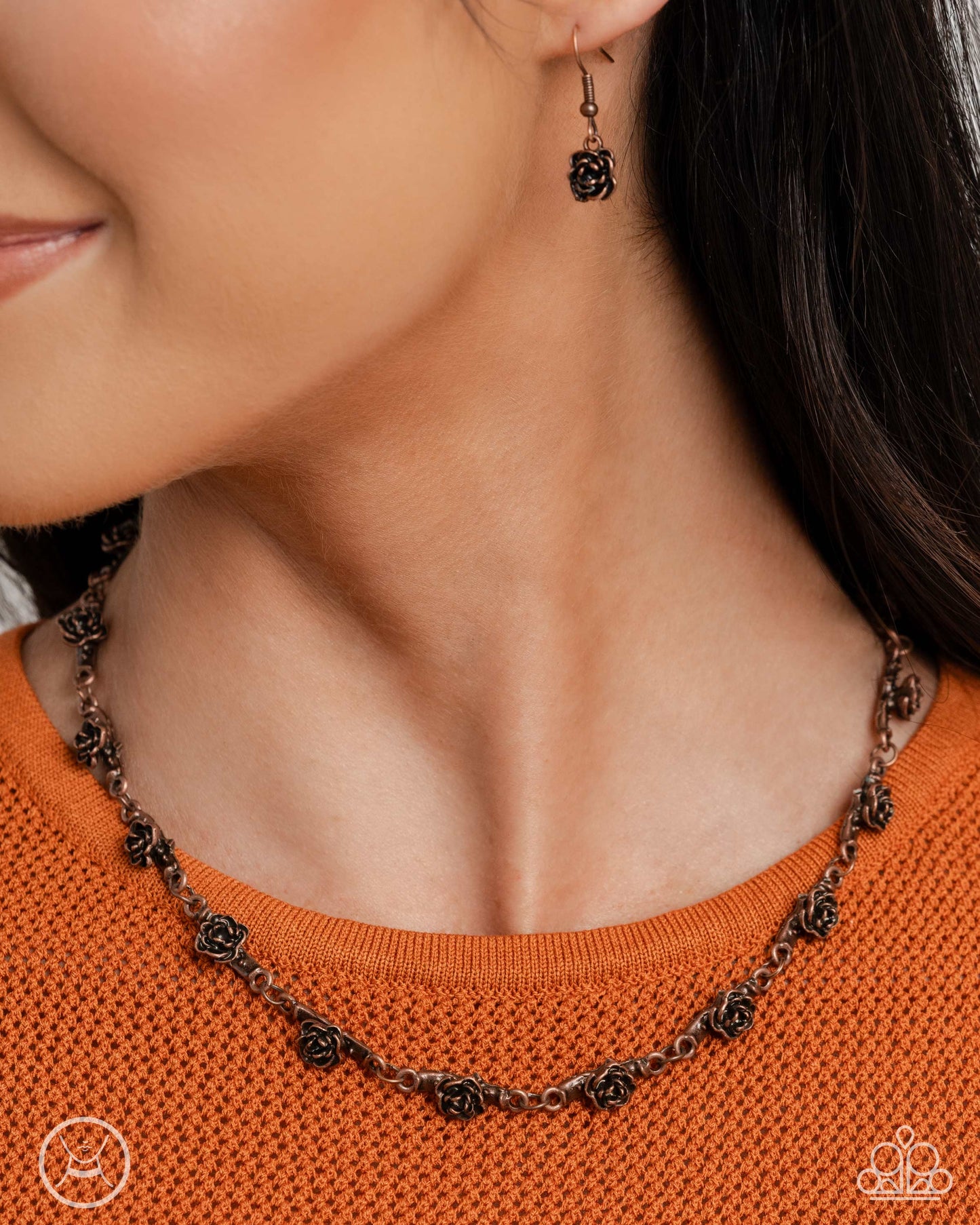 Complete Look - Copper Rose Necklace & Clasp Bracelet - Paparazzi Accessories