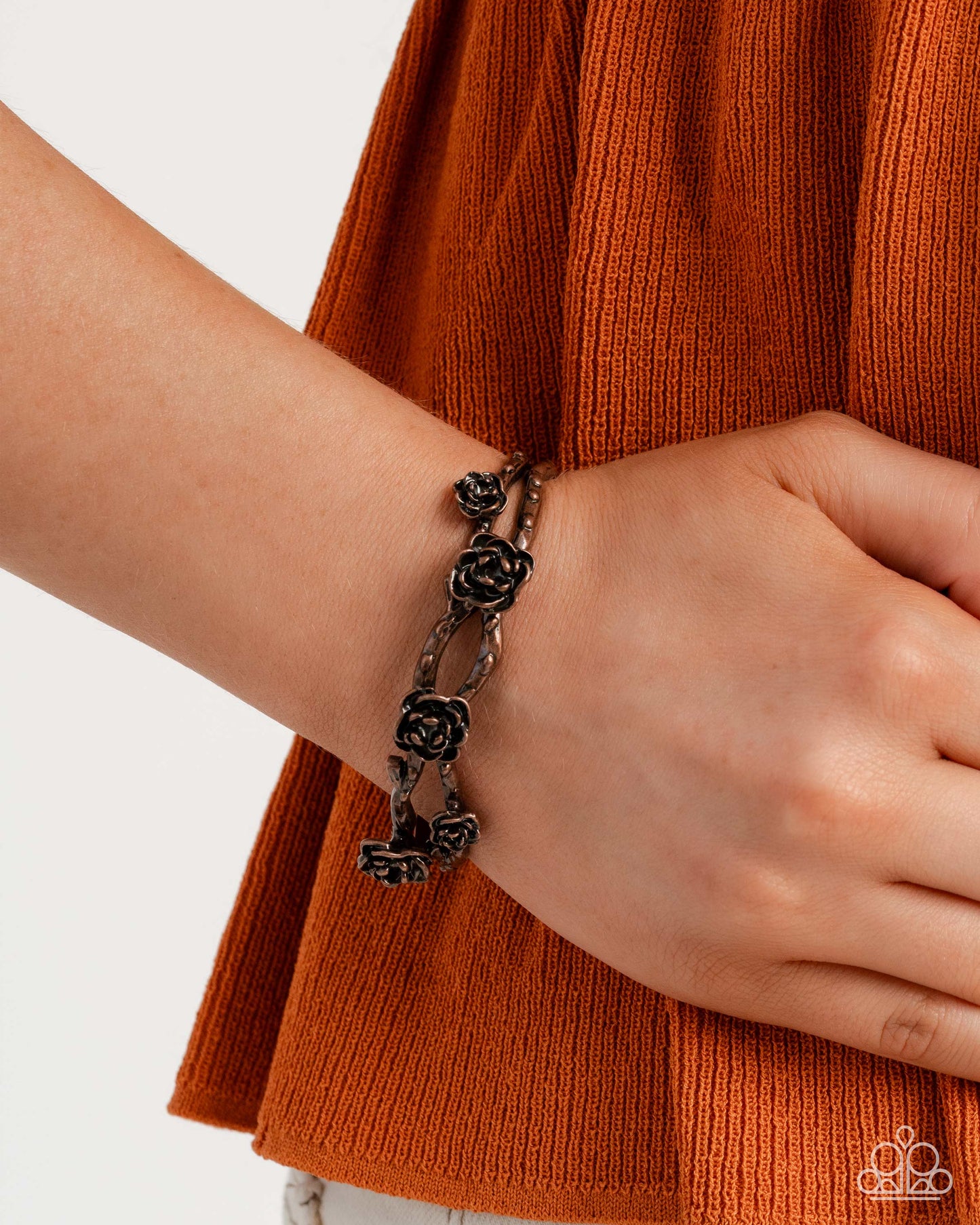 Complete Look - Copper Rose Necklace & Clasp Bracelet - Paparazzi Accessories