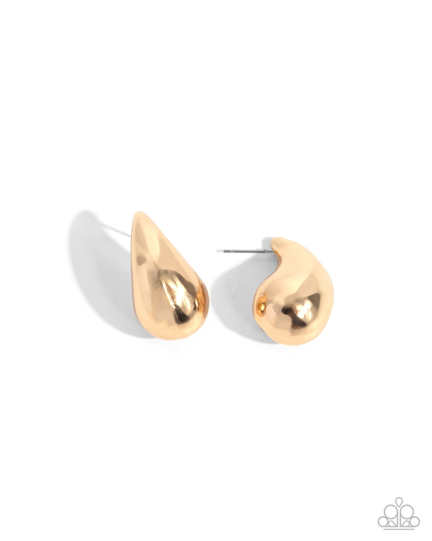 Raindrop Reveal - Gold Post Earrings - Paparazzi Accessories