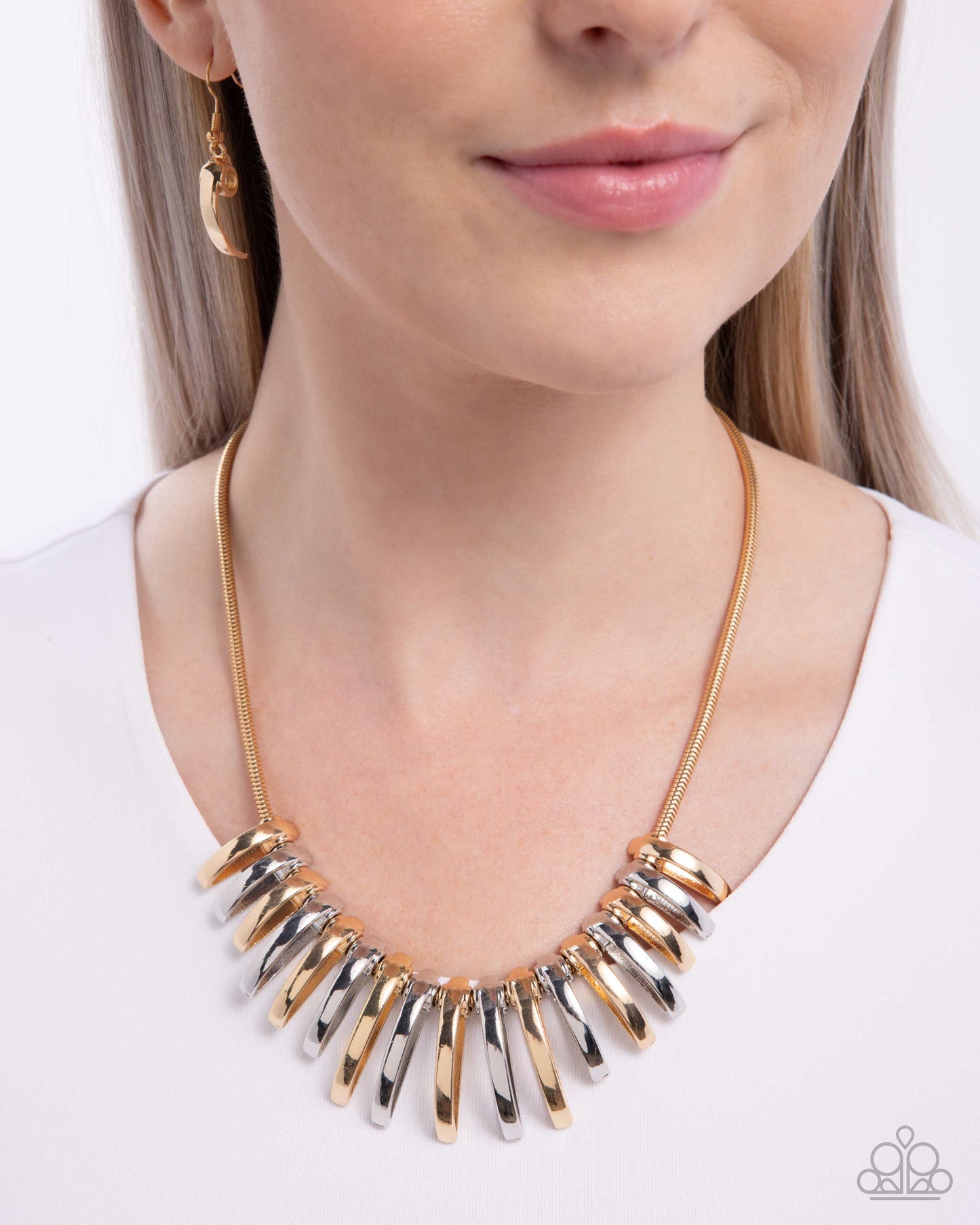 Chasing Chic - Multi Silver & Gold Necklace - Paparazzi Accessories