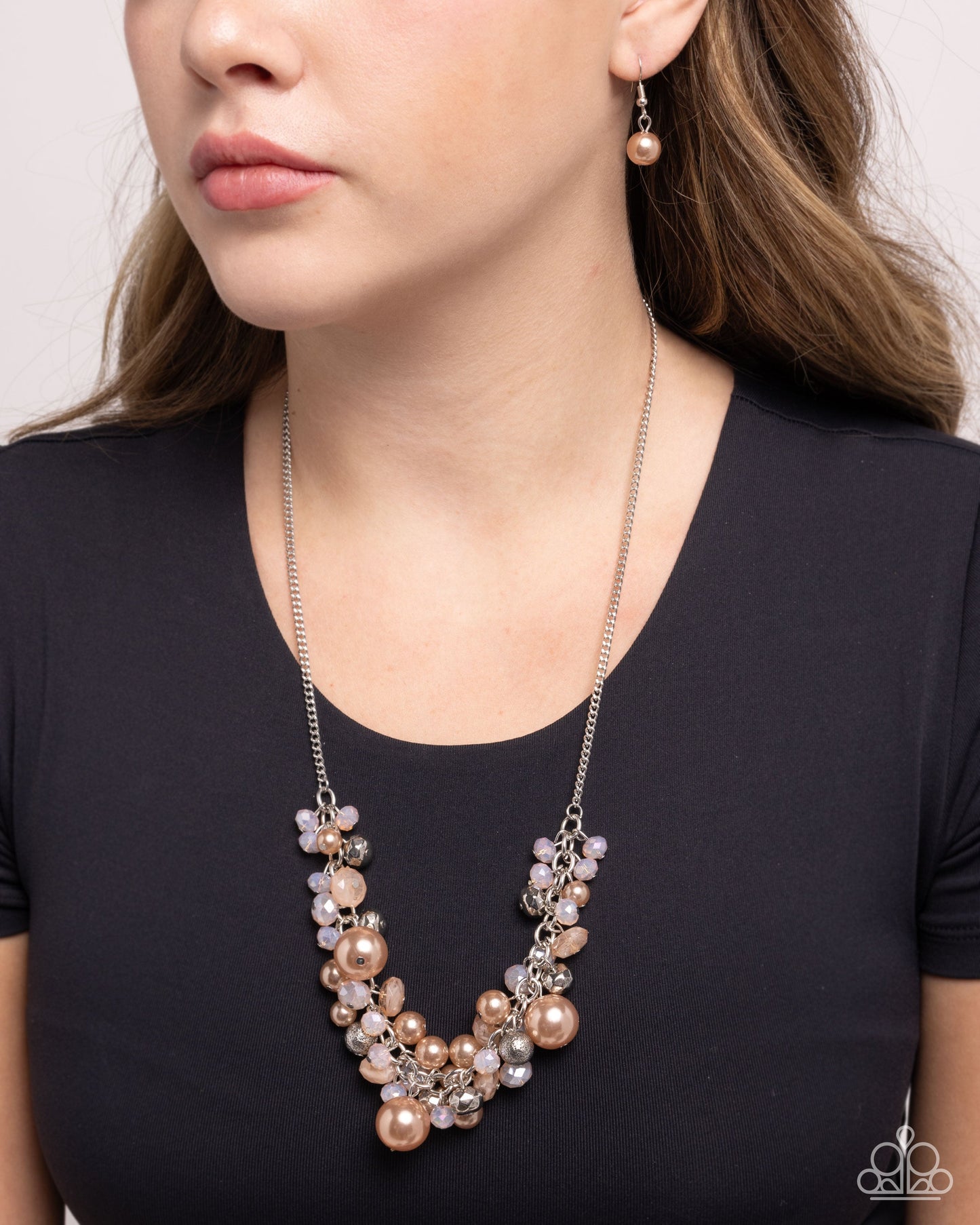 Days in the Sun - Brown Pearls Silver Necklace - Paparazzi Accessories