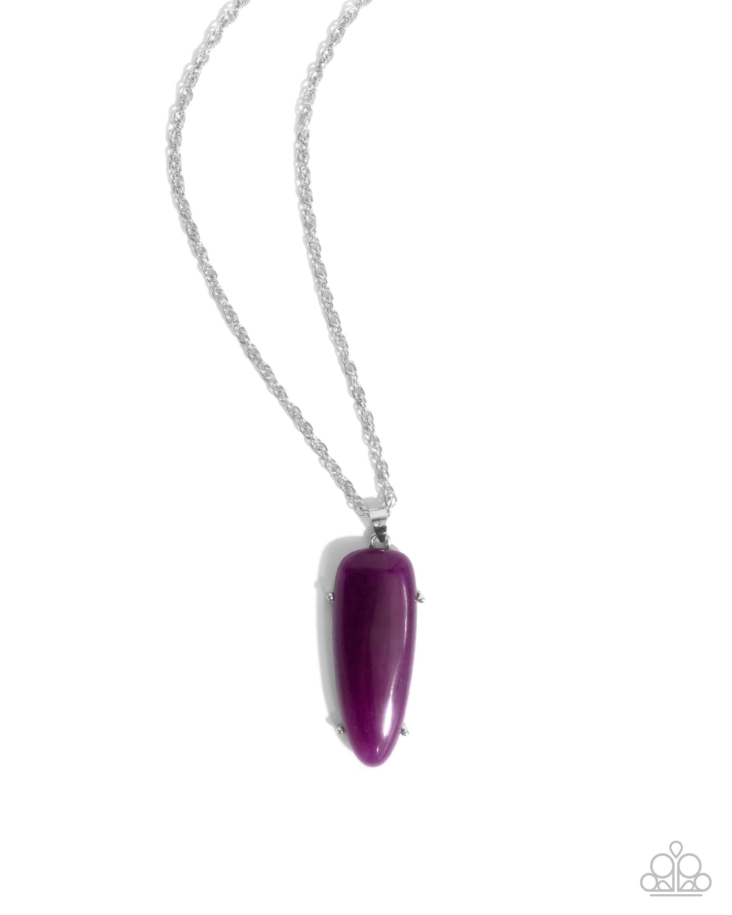 Canyon Catch - Purple Stone Pendant Silver Necklace - Paparazzi Accessories