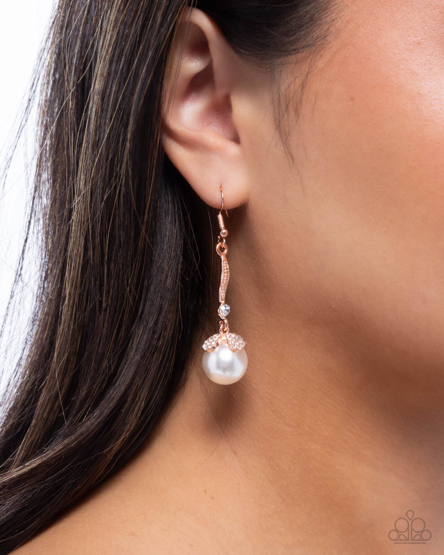 Royal Rarity - Copper Pearl Earrings - Paparazzi Accessories